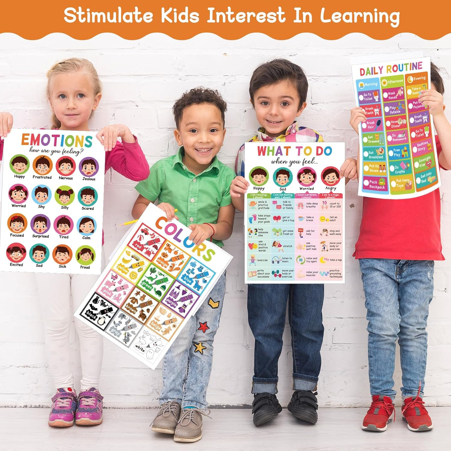 18 Educational Posters for Toddlers and Preschoolers ABC Alphabet Wall Decor for