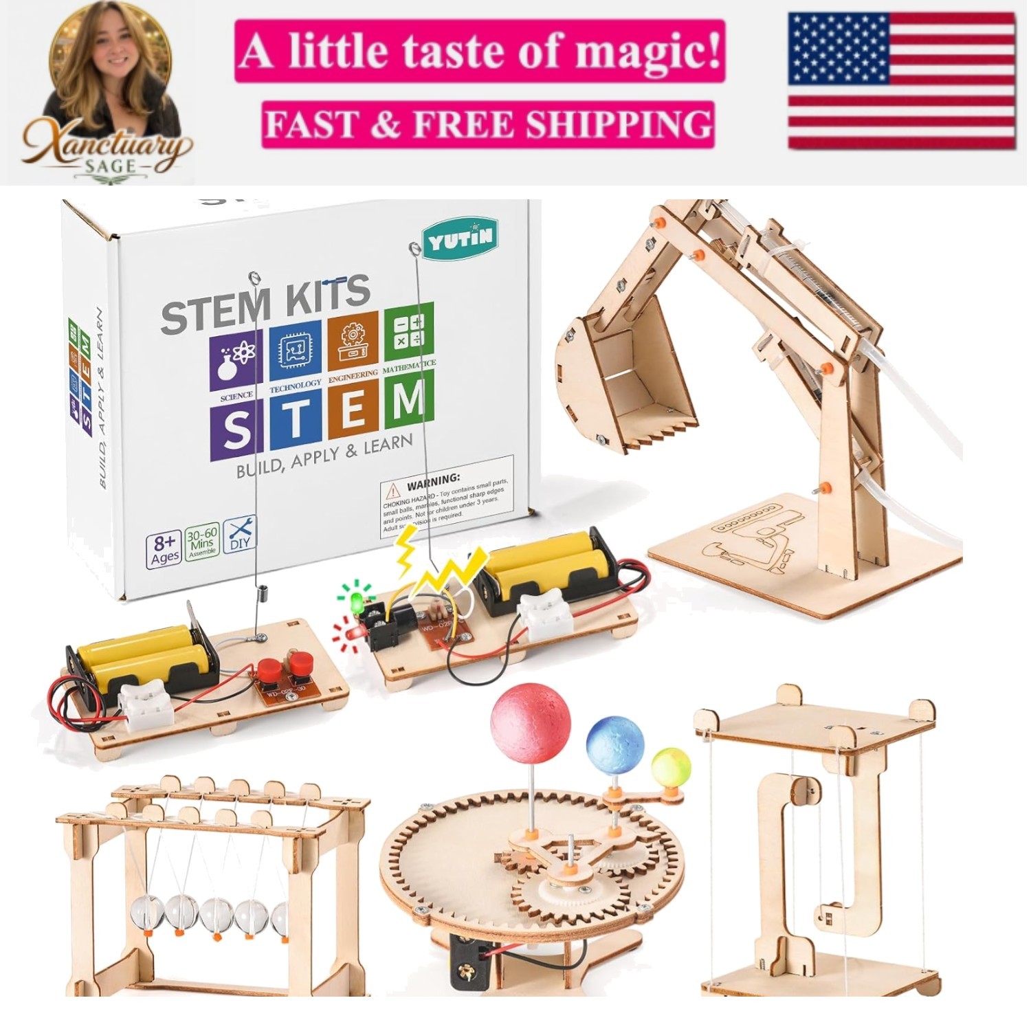 STEM Science Kits for Kids Ages 8-12 8-10, Wood Building Crafts Kits for Boys…