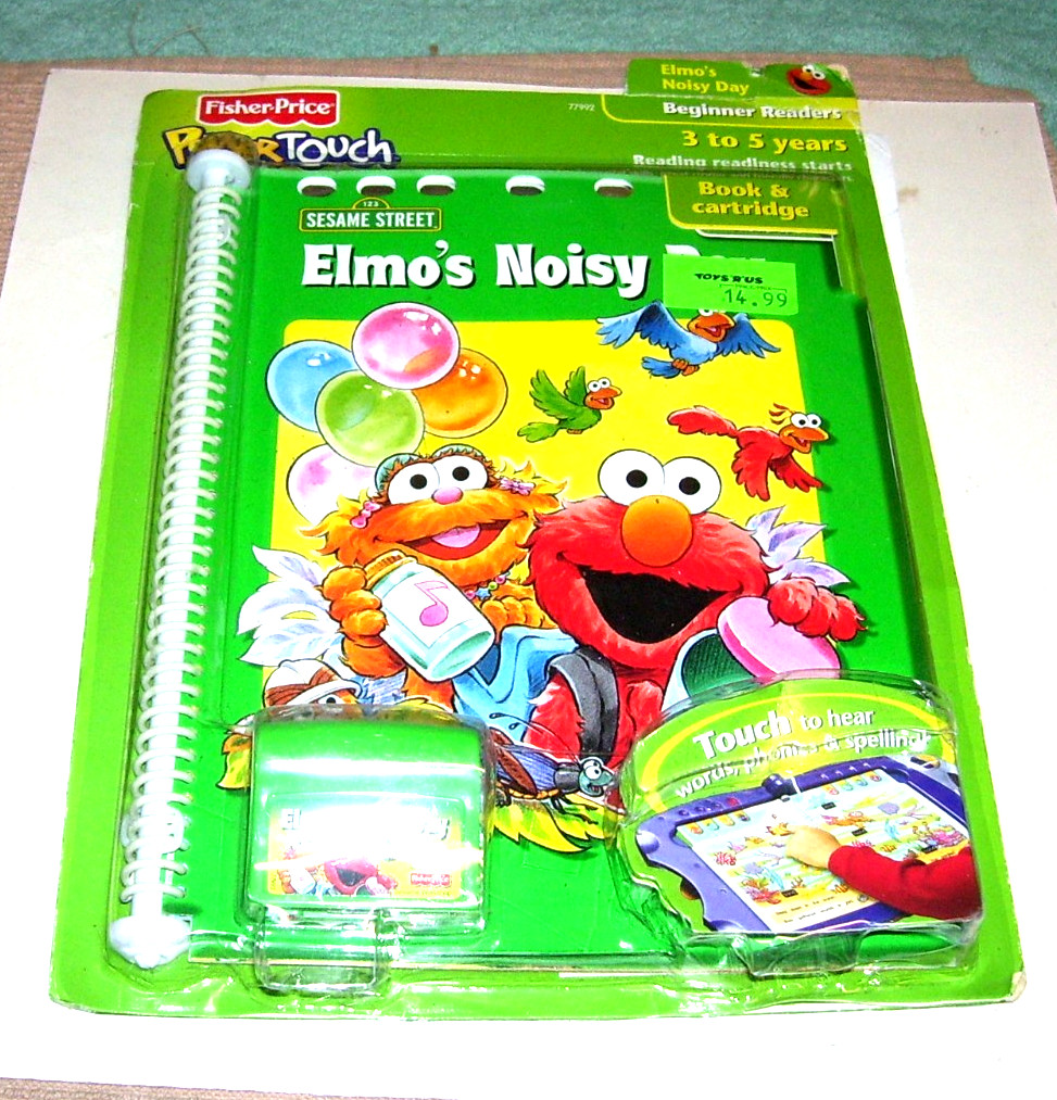 Fisher Price Power Touch Book and Cartridge Elmos Noisy Day Beginner Readers NOS