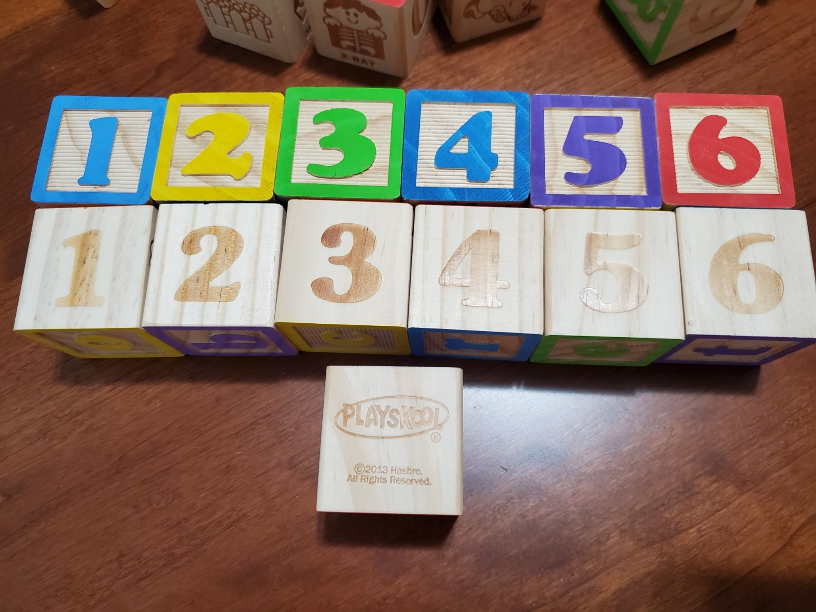 40 pc Set Playskool Wooden Blocks- Letters, Numbers & Pictures