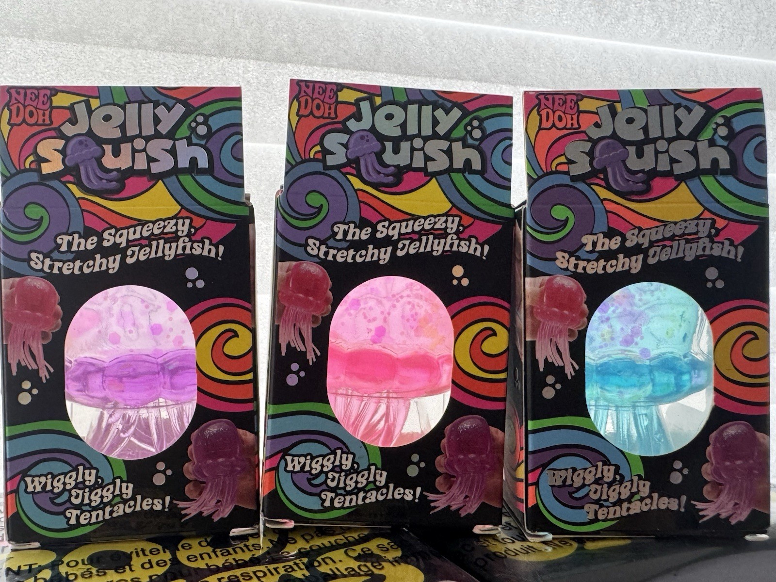 Set of 3 – NeeDoh Jelly Squish – Authentic Schylling Pink/Blue/Purple NIB