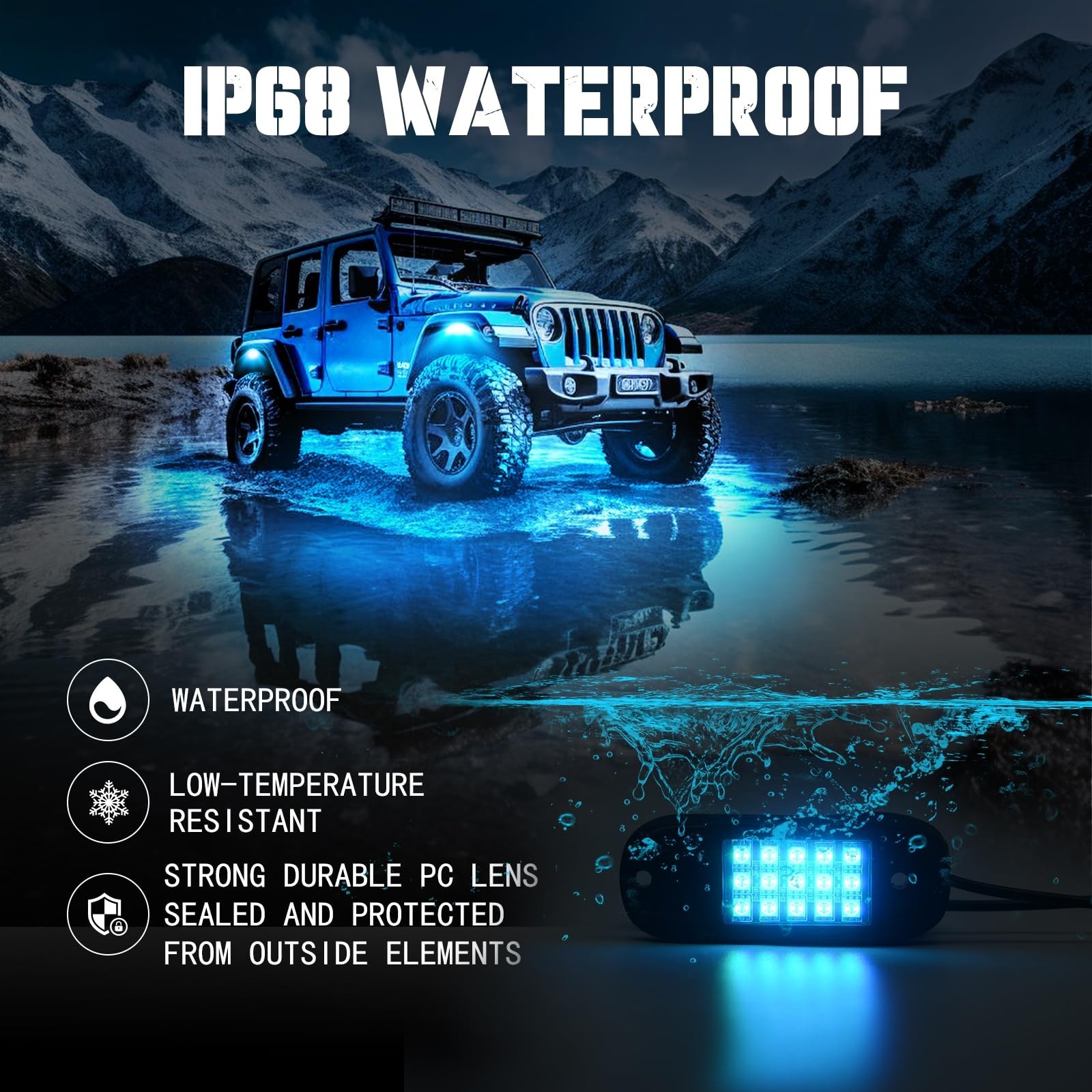 LED Rock Lights for Trucks, UTV, SUV & ATV – 10 Pods RGB Underglow Kit with A…