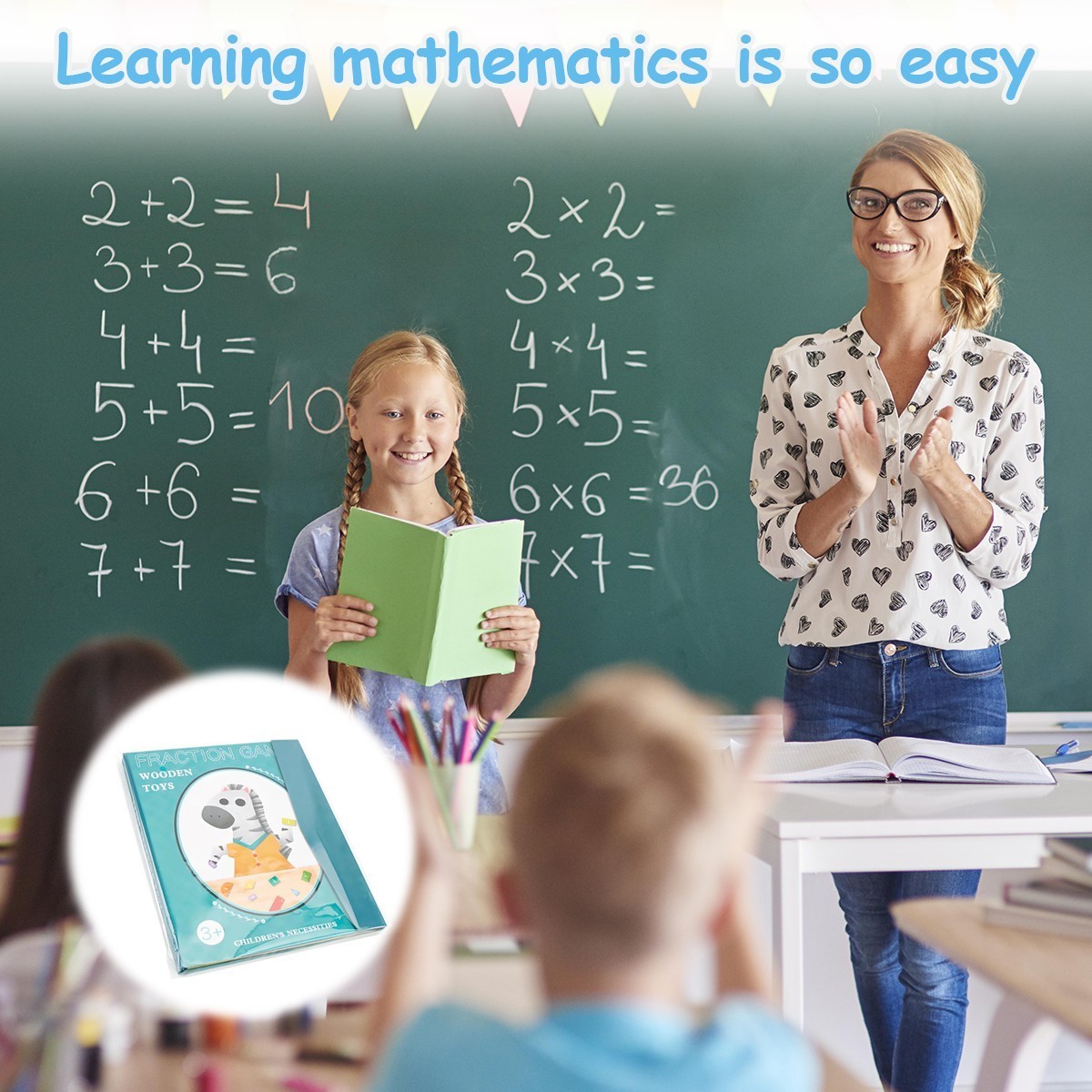 Montessori Magnetic Fraction Demonstration Book Educational Puzzle Math For Kids