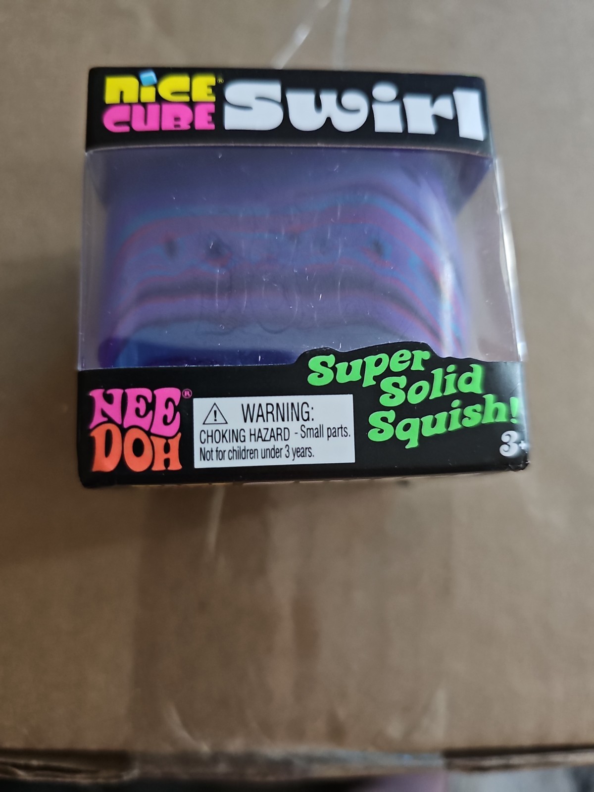 Nee Doh Nice Cube Swirl Super Solid Squish Purple Pink Blue Ages 3-4 Years 3+