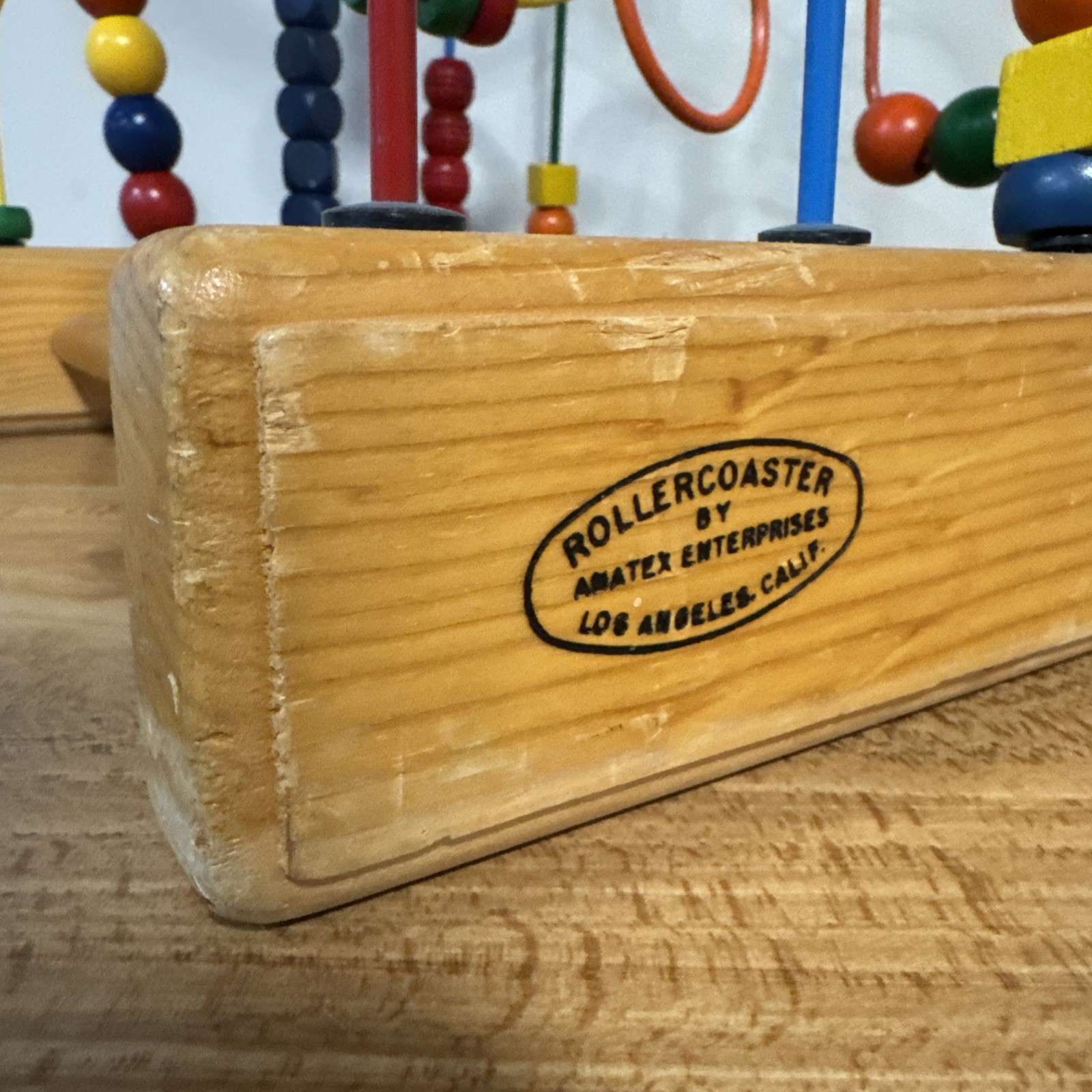 Vintage Anatex Large Educational Rollercoaster Bead Maze Metal & Wood 15x13x21