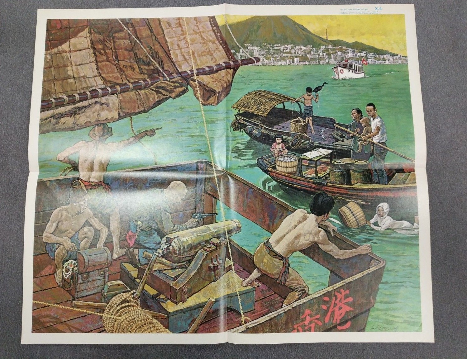 Peabody Fossum Vintage Jungle Wild Animals & Pirates 1966 School 2 Poster Lot #4