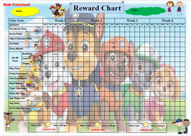A3 Size Reward Chart Kids for Behavior Chore Charts with Stickers