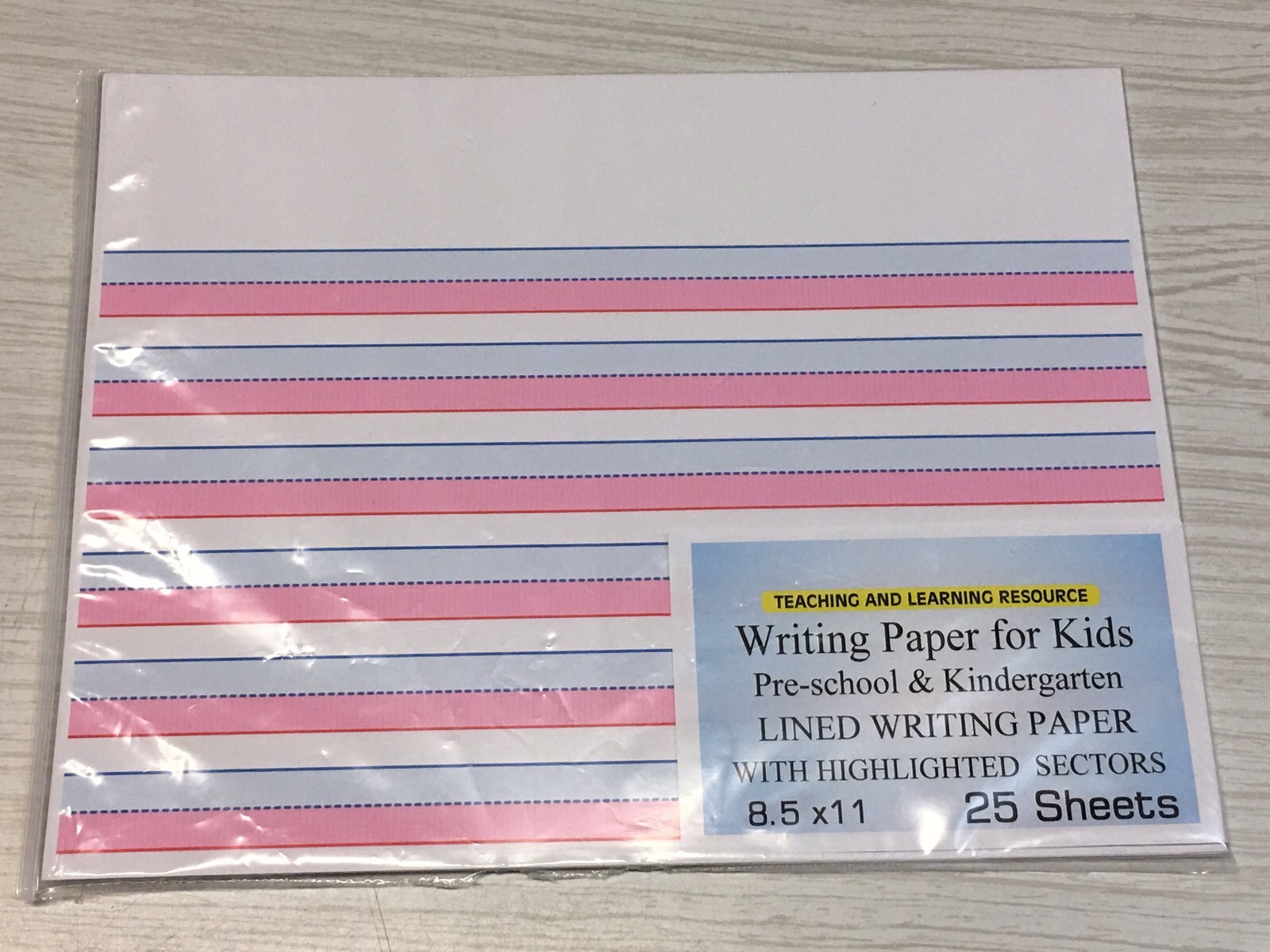 Writing Paper for Kids – Lined Writing Paper Highlighted , 20 lb, 25 sheets