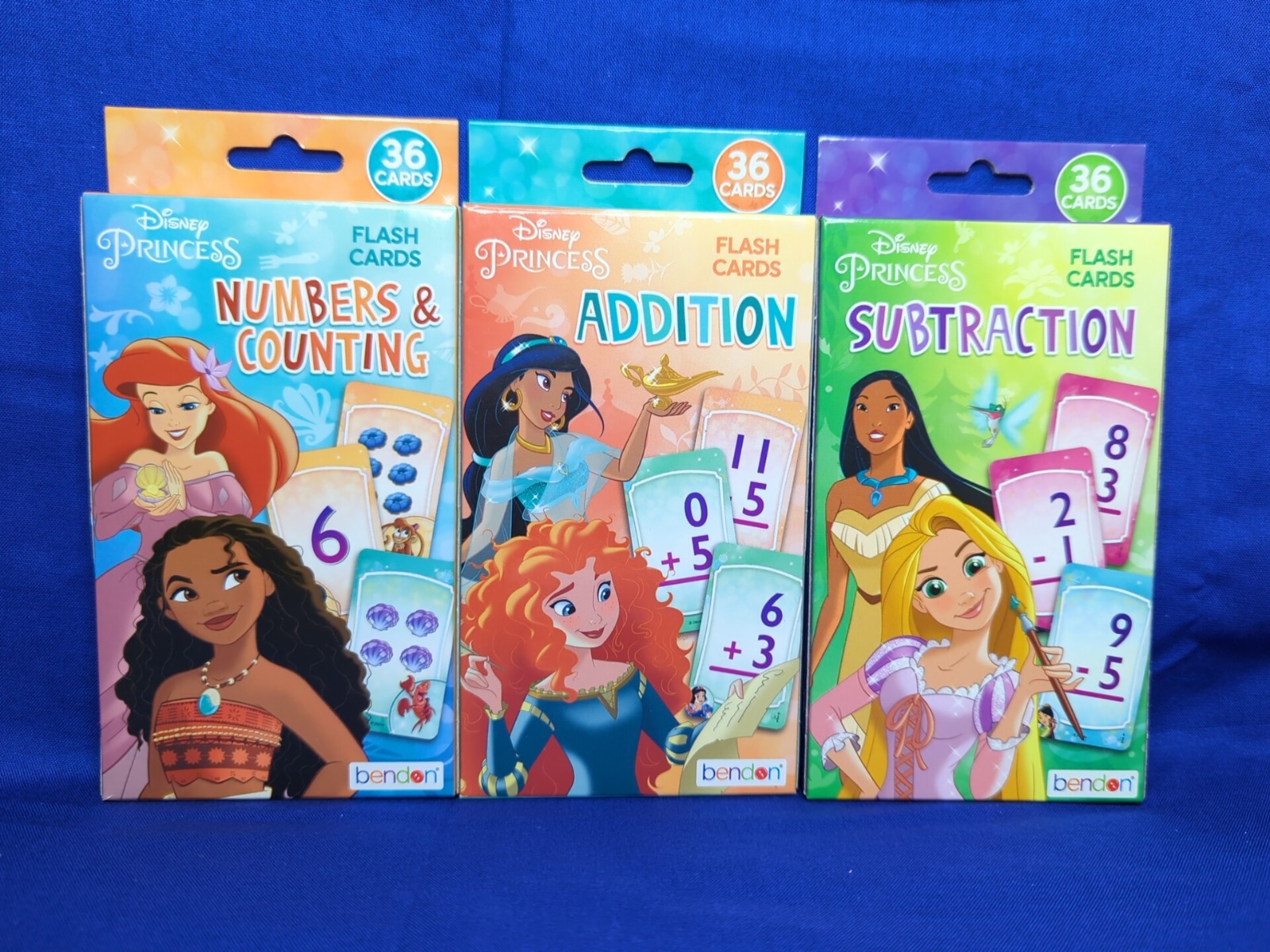 3 Disney Princess Flashcards- Numbers/Counting, Addition, & Subtraction Ages 3+