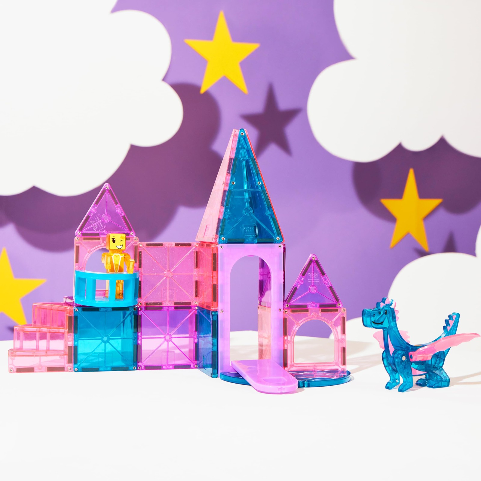 MAGNA-TILES Castle 25-Piece Magnetic Construction Set, Medium, Multi-coloured