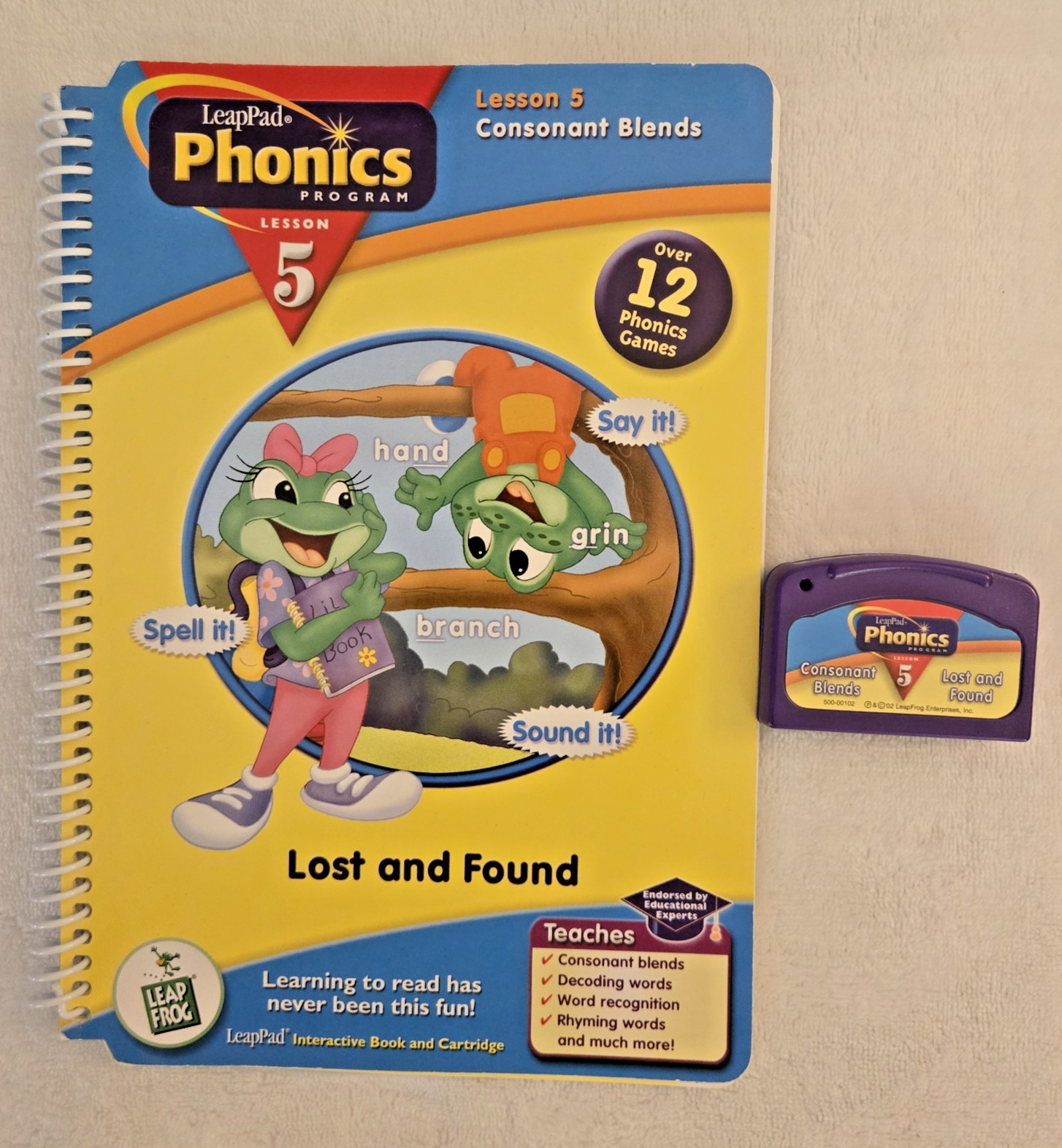 Leap Frog Leap Pad Blue Green 7 Books & 6 Cartridges Backpack Tested