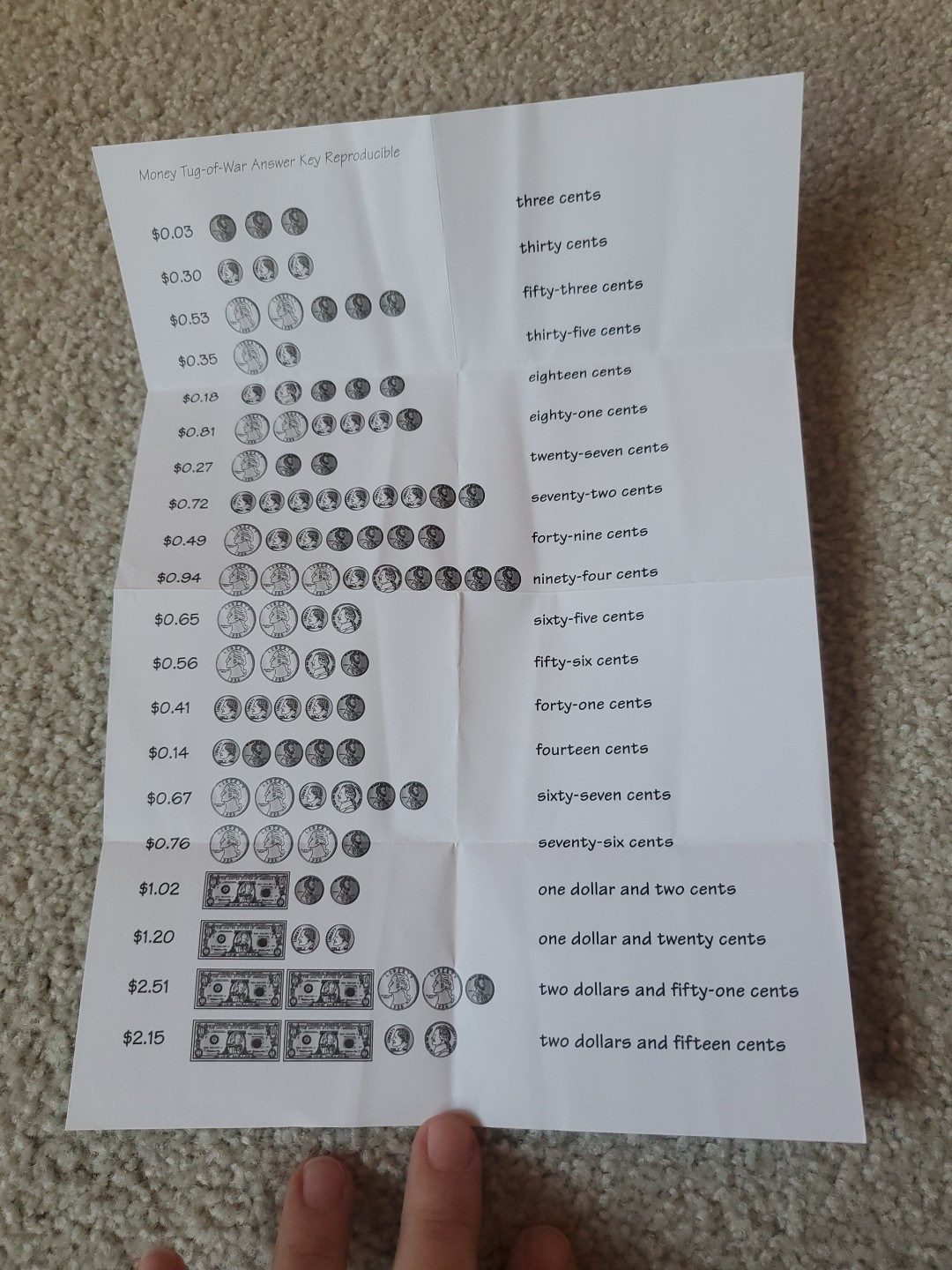 Really Good Stuff Money Tug Of War Game Educational Math Resources Lakeshore