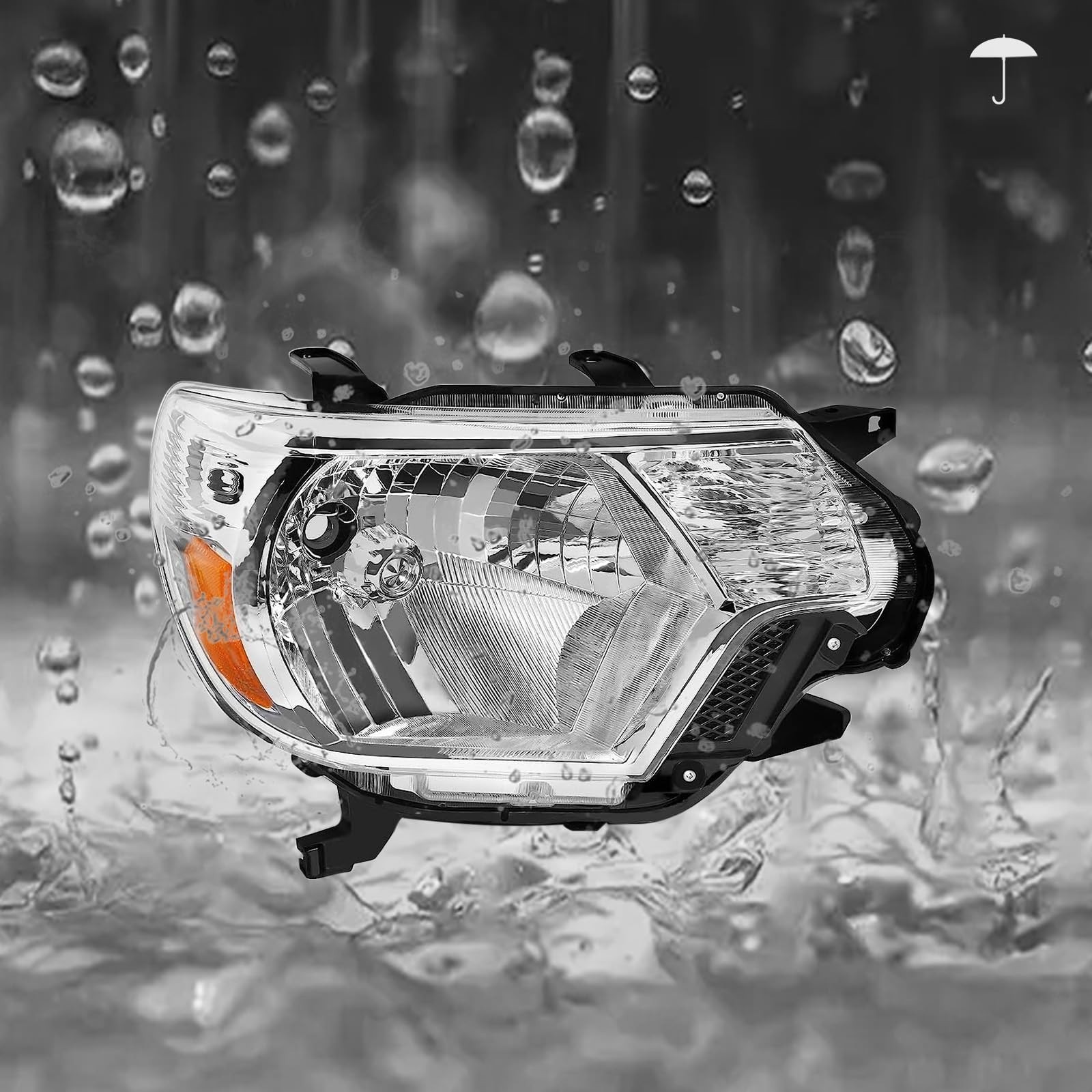 Pair Headlights For 2012-2015 Toyota Tacoma w/o Bulbs, Halogen Headlamps Chro…