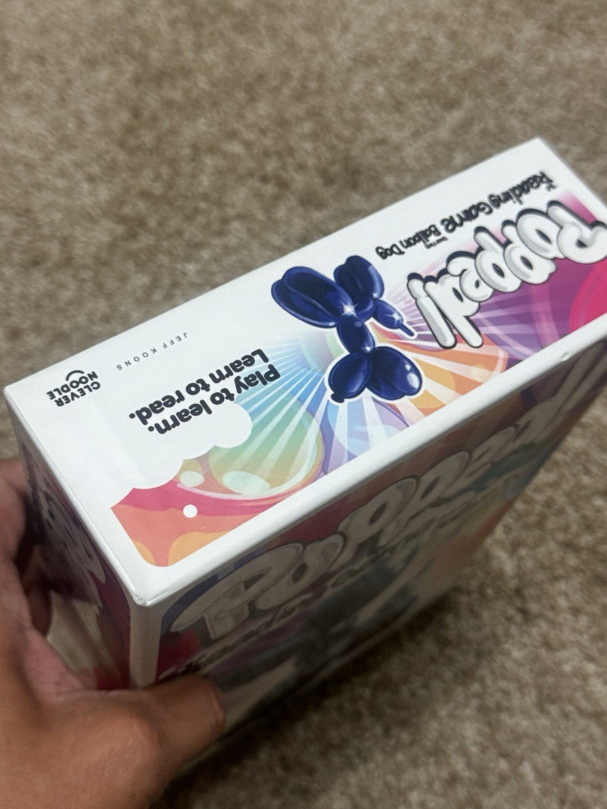 Clever Noodle Popped! The Reading Game Balloon Dog Cards Ages 4-9 Alphabet