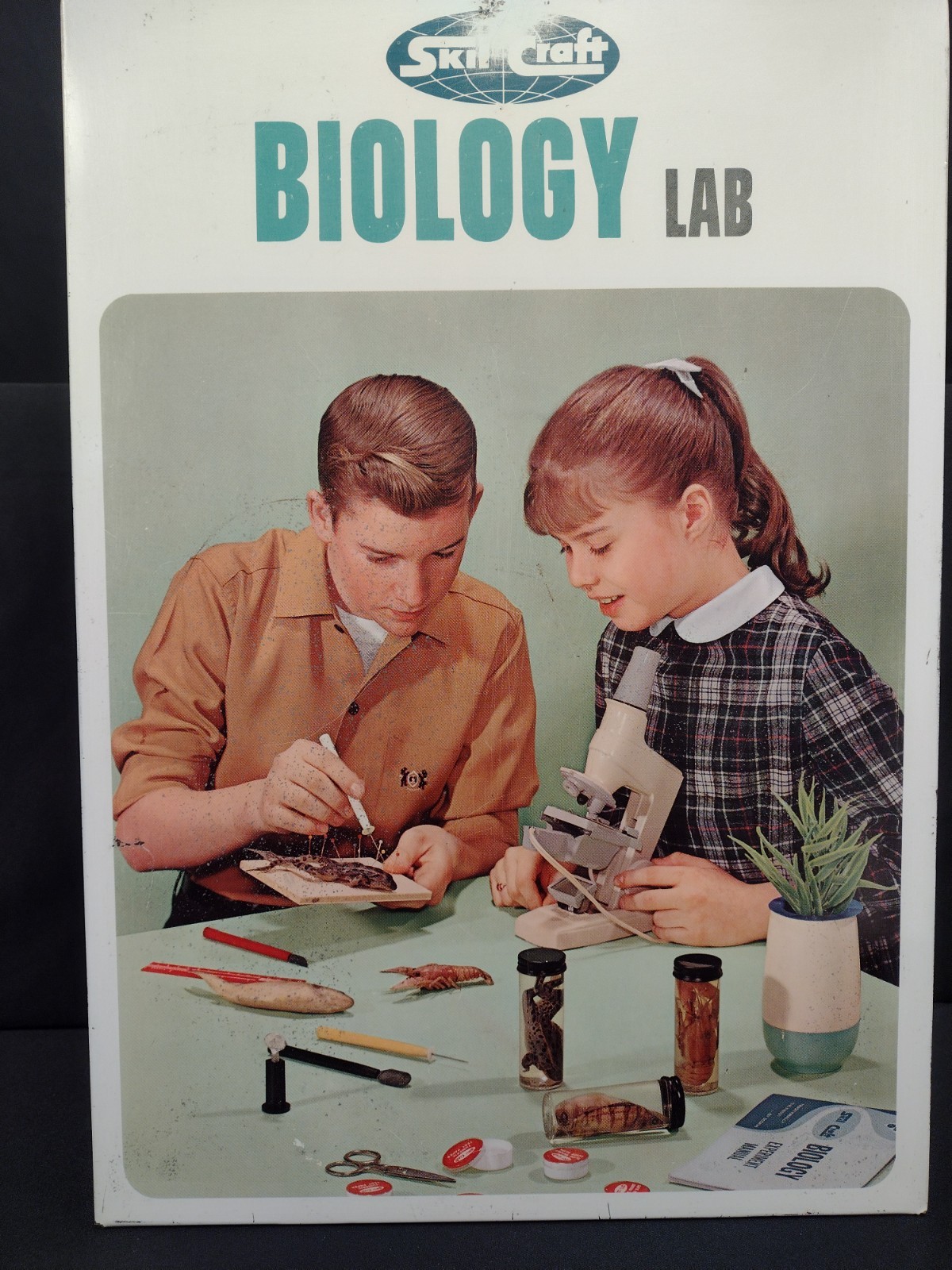 SkilCraft Biology Lab Set Metal Hinged Case Only. Excellent Lithography 1960’s