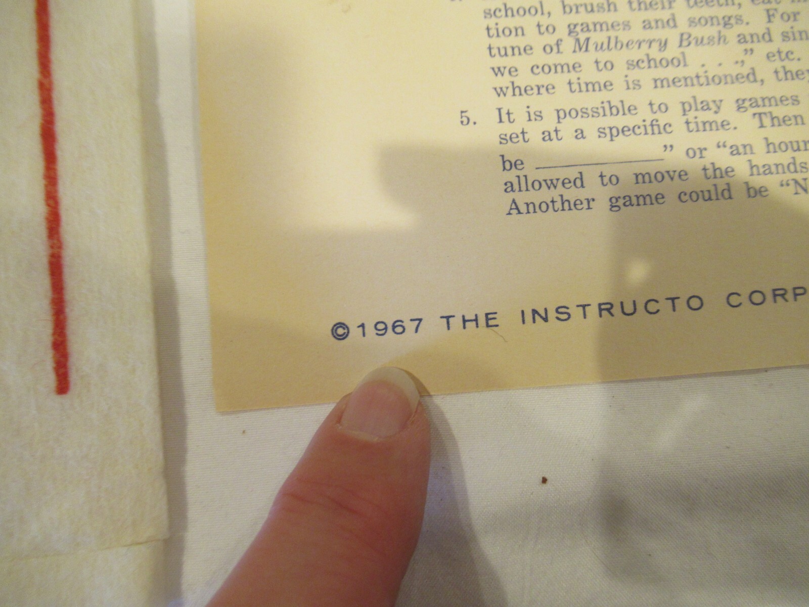 Instructo Flannel Board clock set, c. 1967