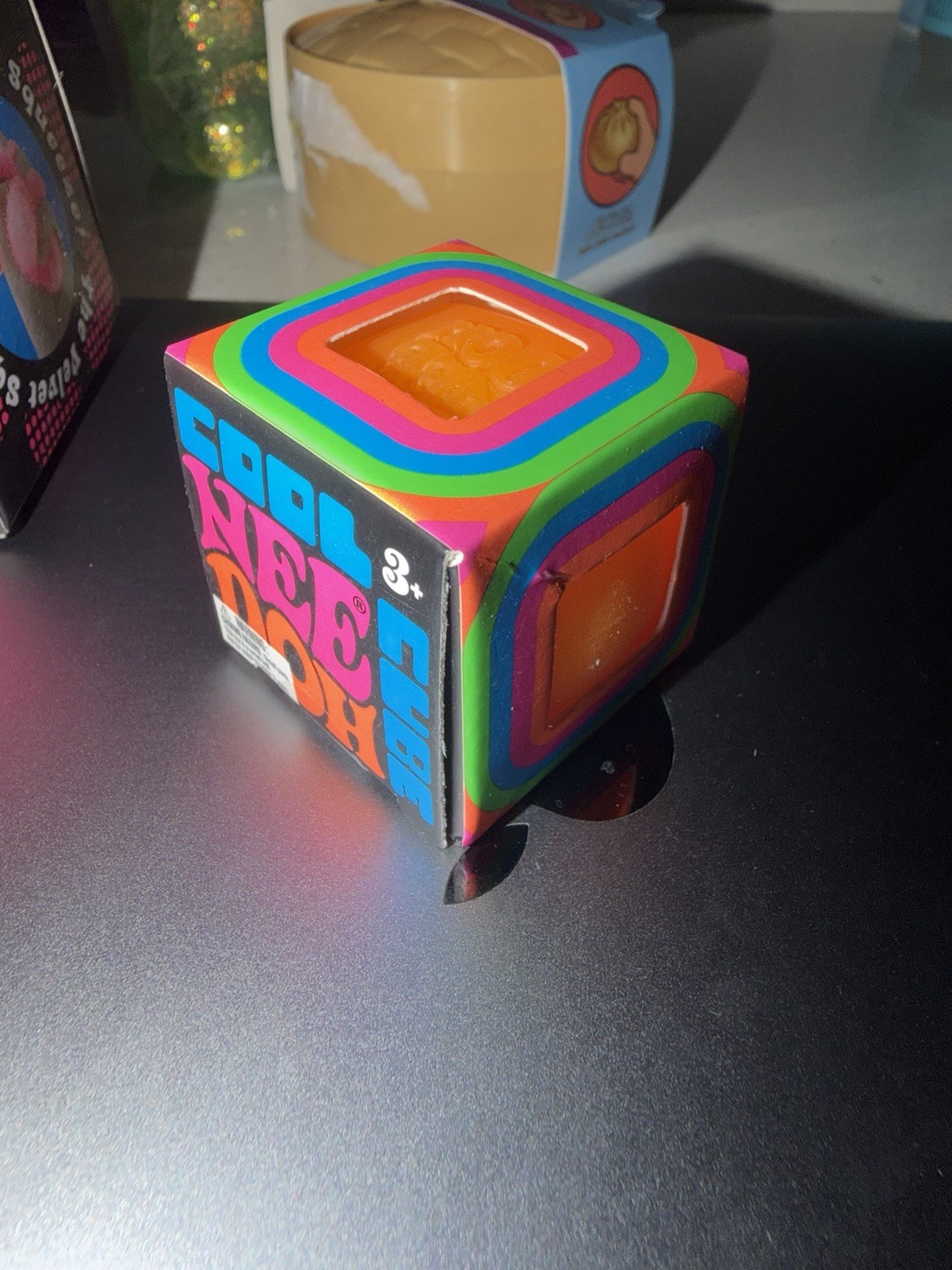 Needoh Cool Cube 1.25 Squishy Orange Mini Cube Stress Reliever – NEW