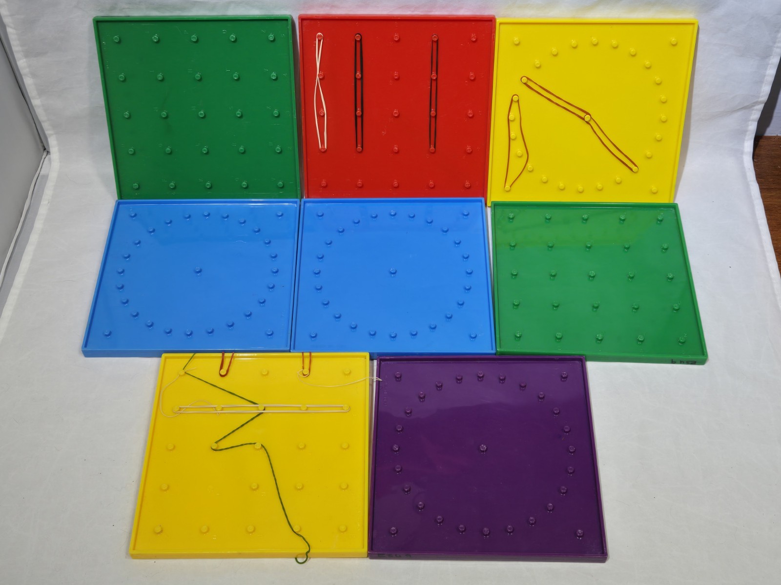Lot of 8 Plastic Math Geoboards 6×6 Double Sided Geometry Homeschool Classroom
