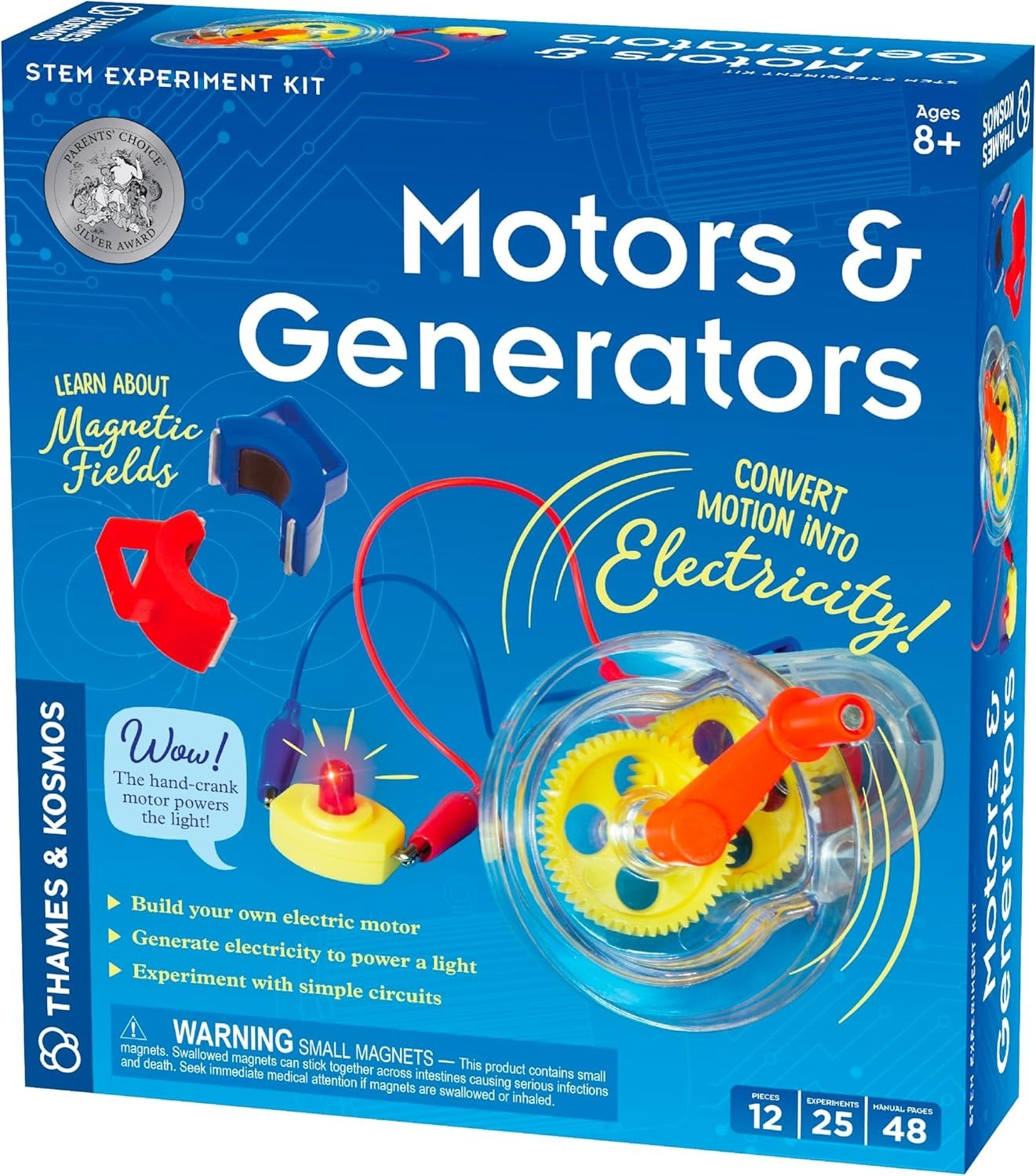 Electric Motor & Generator STEM Kit for Kids Ages 8+ | 25 Experiments with Co…