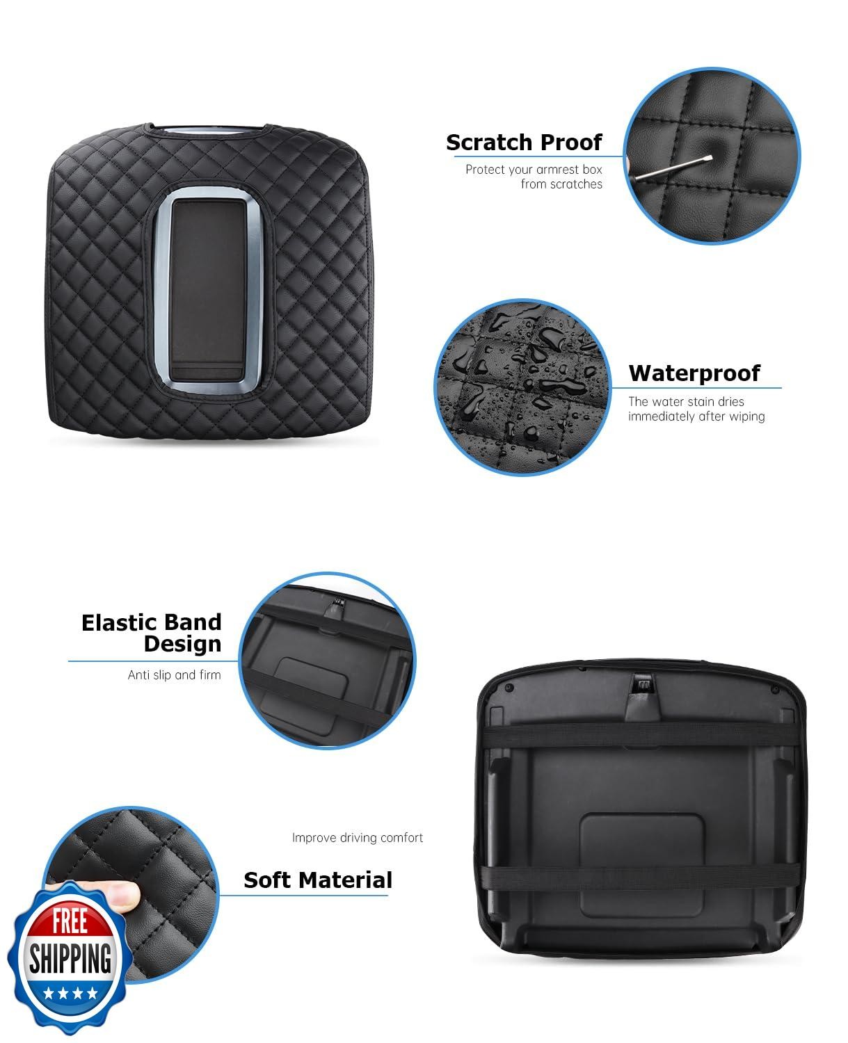 INTGET Center Console Armrest Cover for Chevy Silverado and GMC Sierra Access