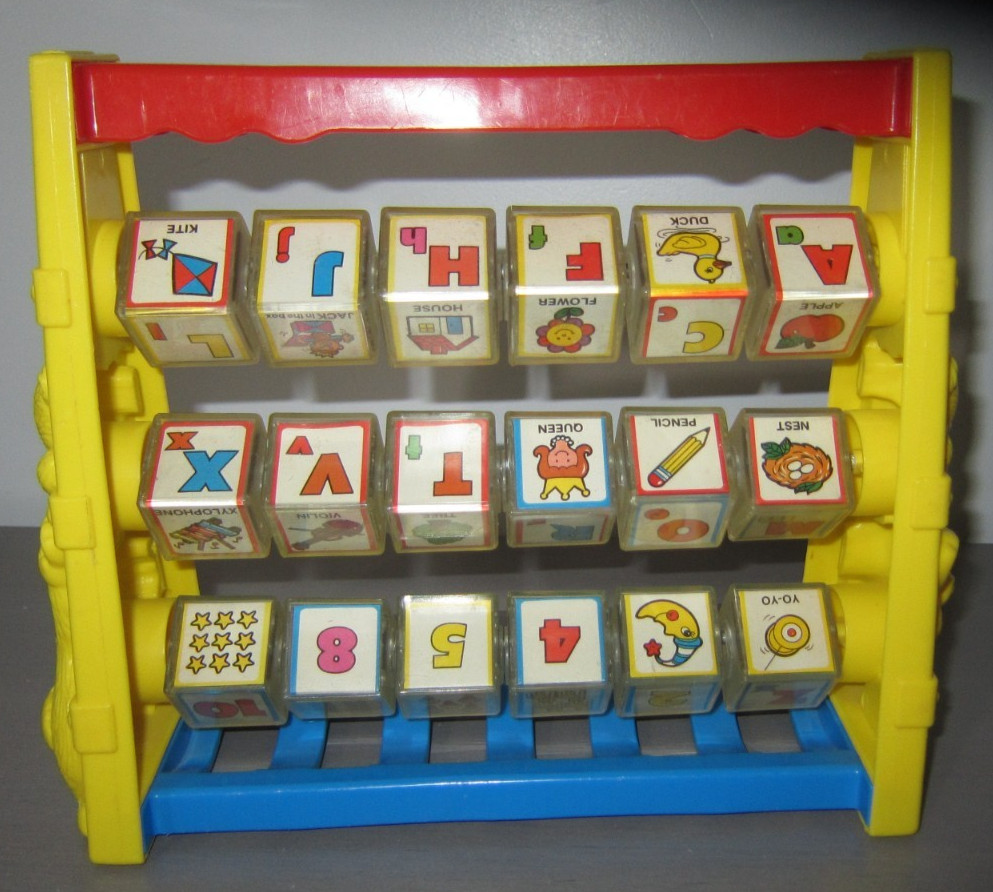 Toy Alphabet & Numbers Blocks Spin ‘N Learn Vintage Shelcore 1987