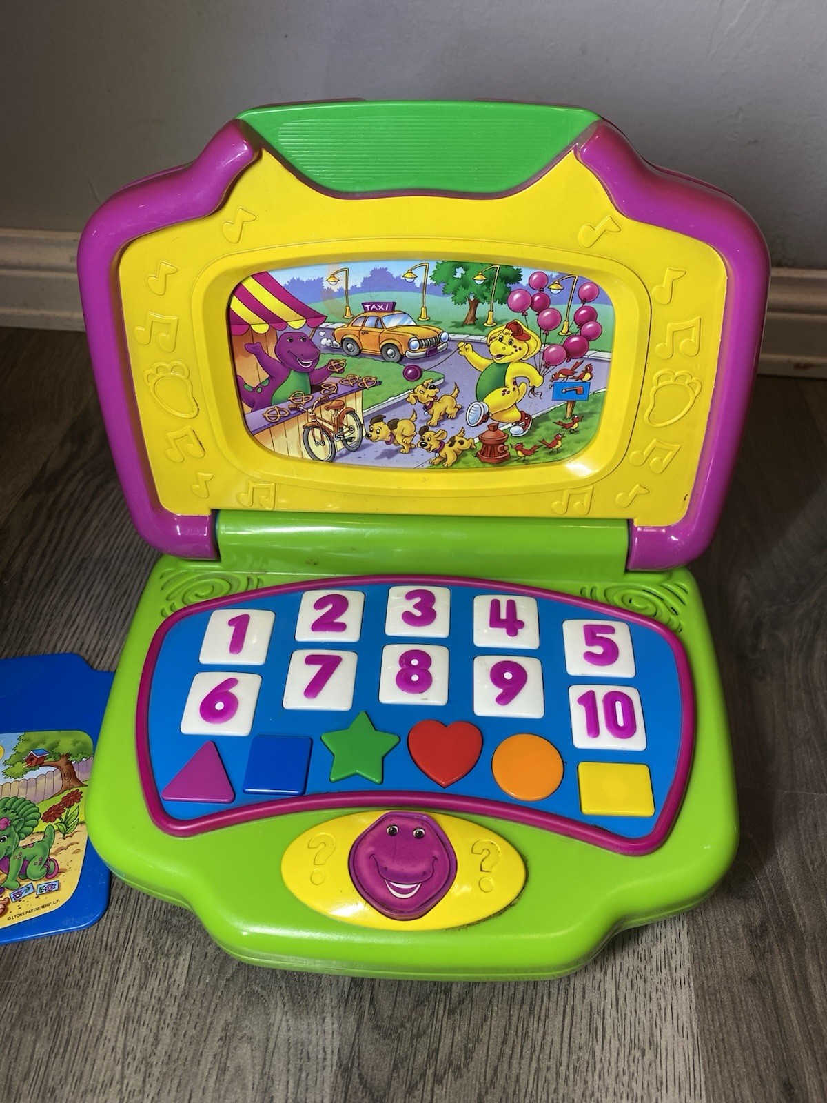 Vintage 2002 Barney and Friends Interactive Laptop With 4 Cartridges Mattel