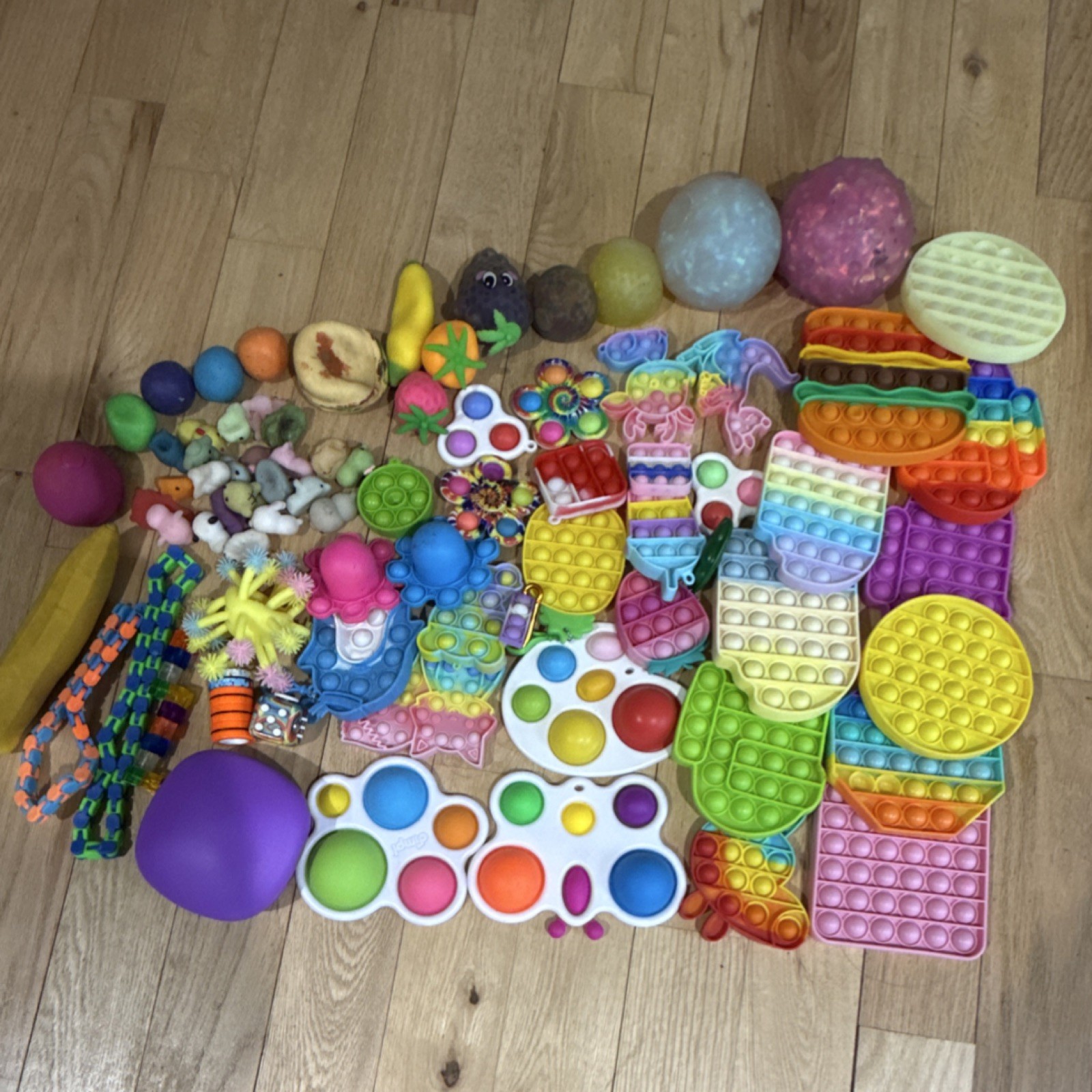 Assorted Sensory Fidget Toys Lot – Poppers, Squishy Balls, Multi-Color