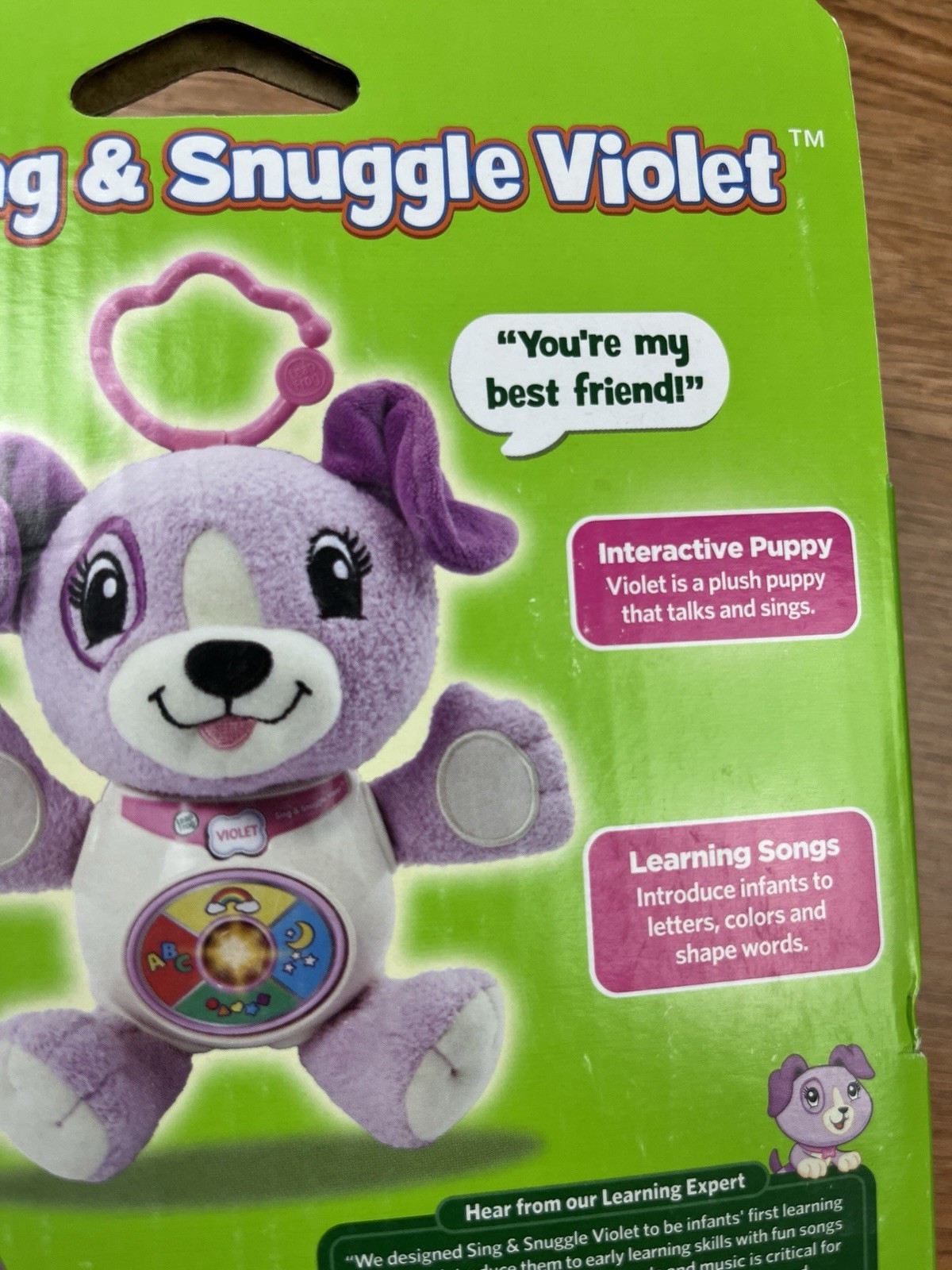 Leap Frog Sing & Snuggle Violet Interactive Plush Purple Puppy Learning Toy NEW