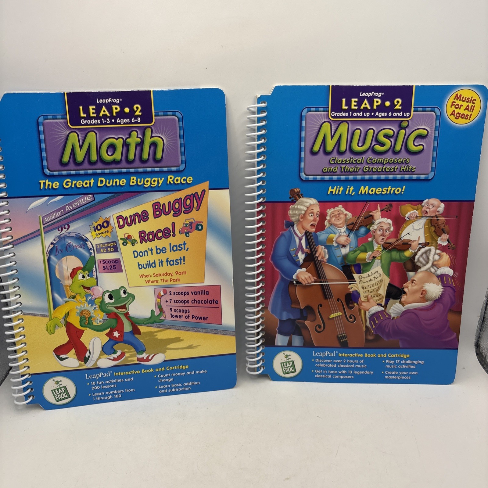 VINTAGE LeapFrog LeapPad Learning System bundle 9 Books 8 Cartridges Backpack CA