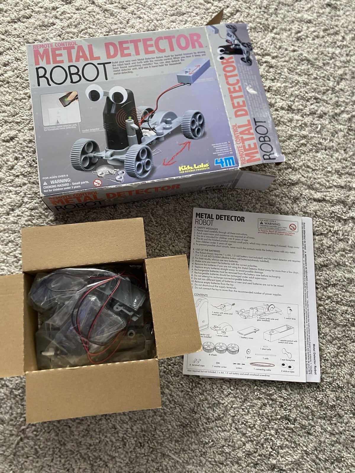 Metal Detector Robot 4M SCIENCE KIT Age over 8 New Sealed Robotics Set Kids Y2K