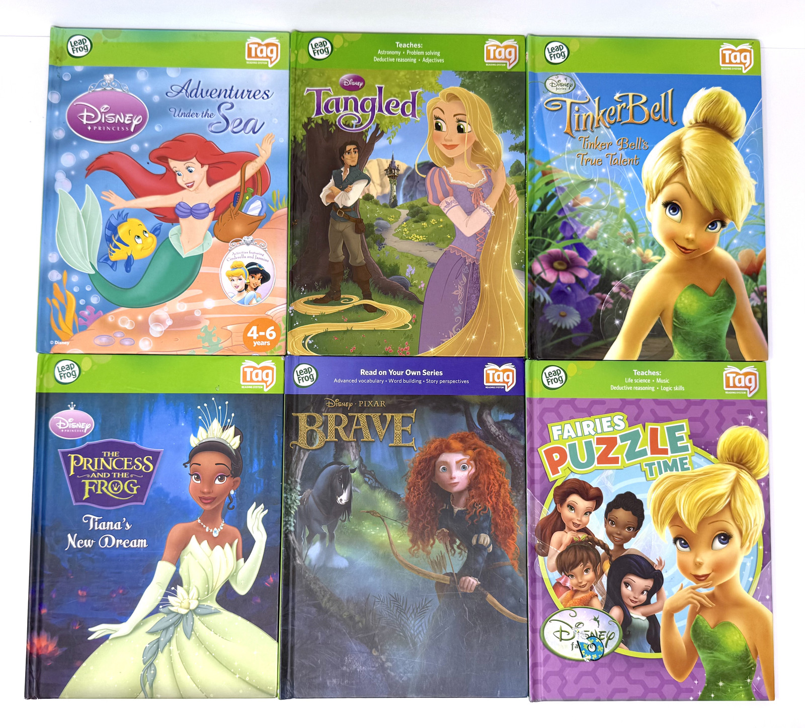 Leap Frog TAG Hardcover Books – Disney Cars Nemo Princess Faires Toy Story Ariel