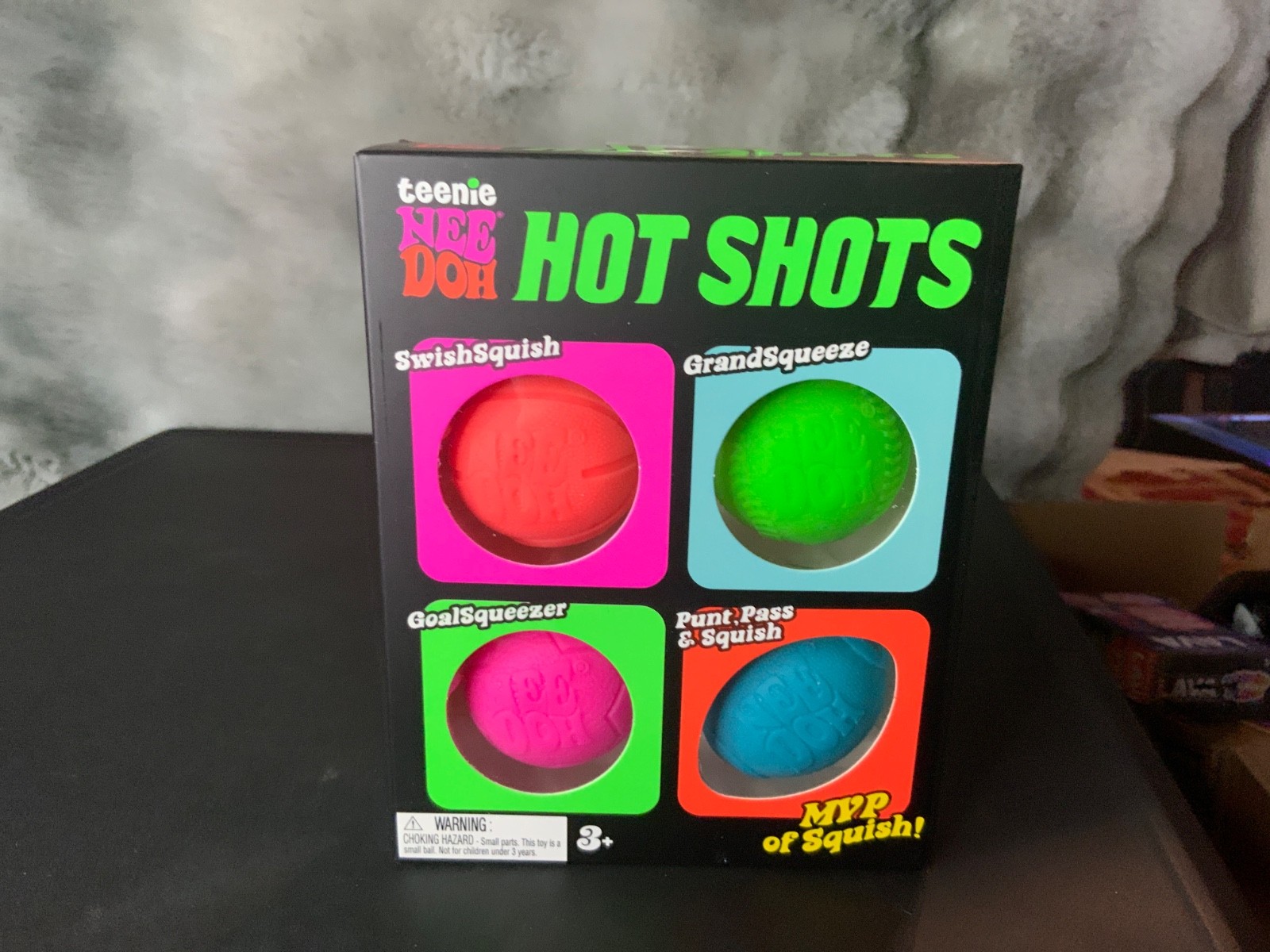 Schylling NeeDoh Teenie Hot Shots 4-Pack sports Stress Fidget Sensory Nee Doh