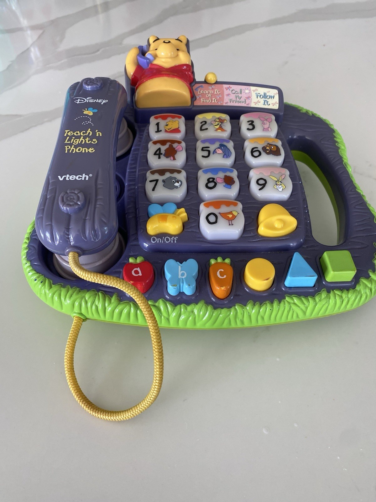 VTech Teach’n Lights Phone Disney Winnie the Pooh Learning Toy Phone (2000) Y2K