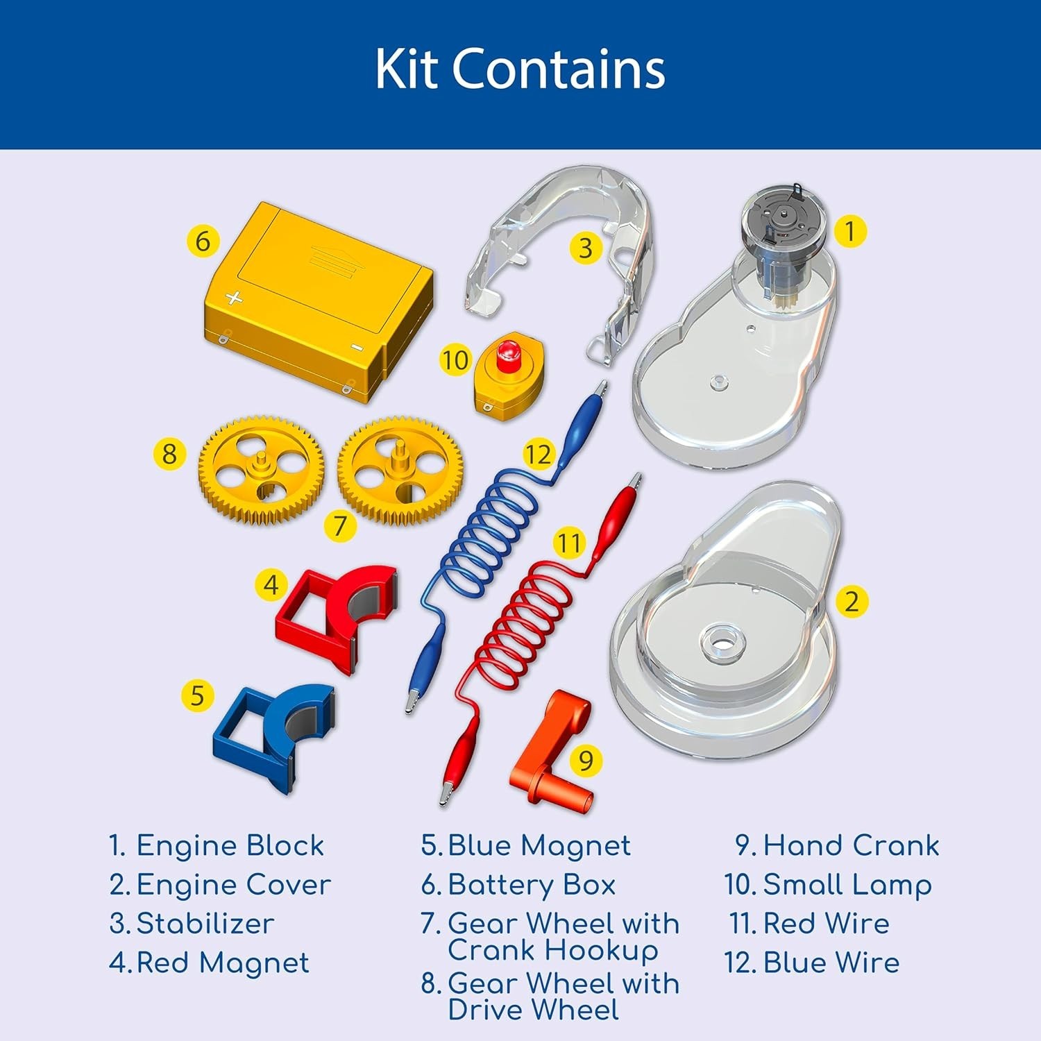 Electric Motor & Generator STEM Kit for Kids Ages 8+ | 25 Experiments with Co…