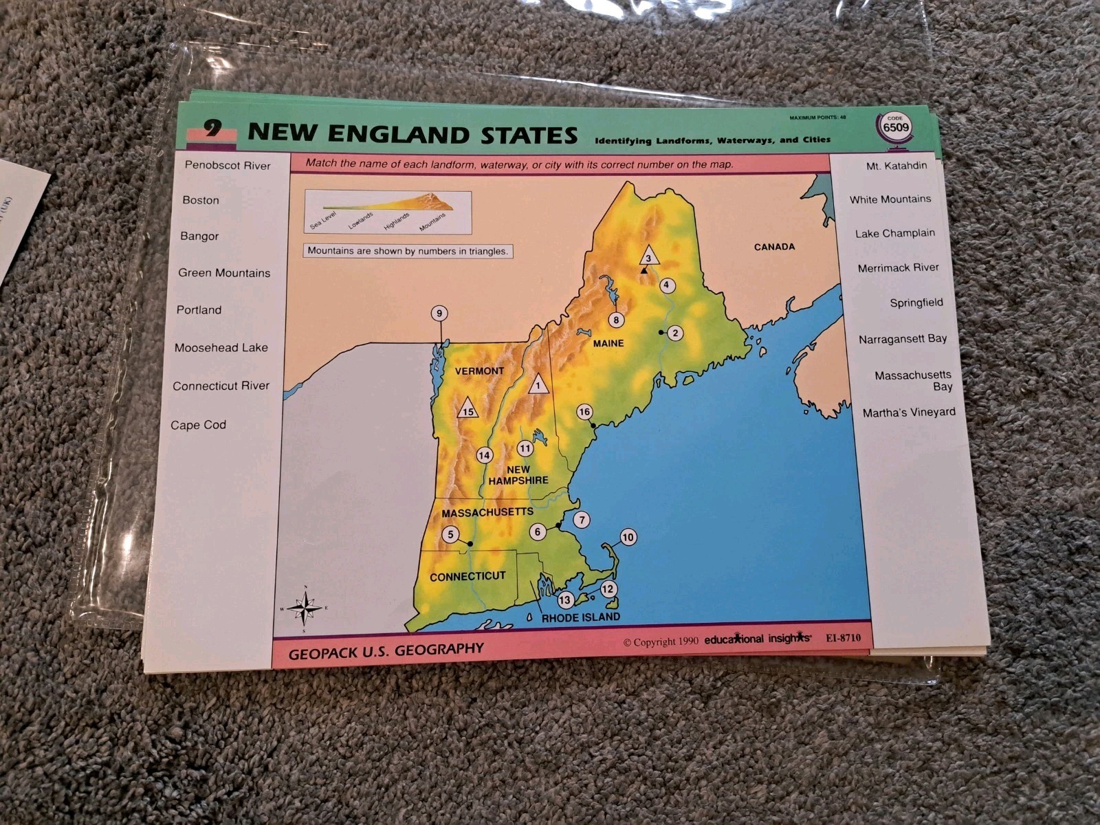 Electronic Geosafari More U. S. Geography Cards 20 Lesson Cards Game