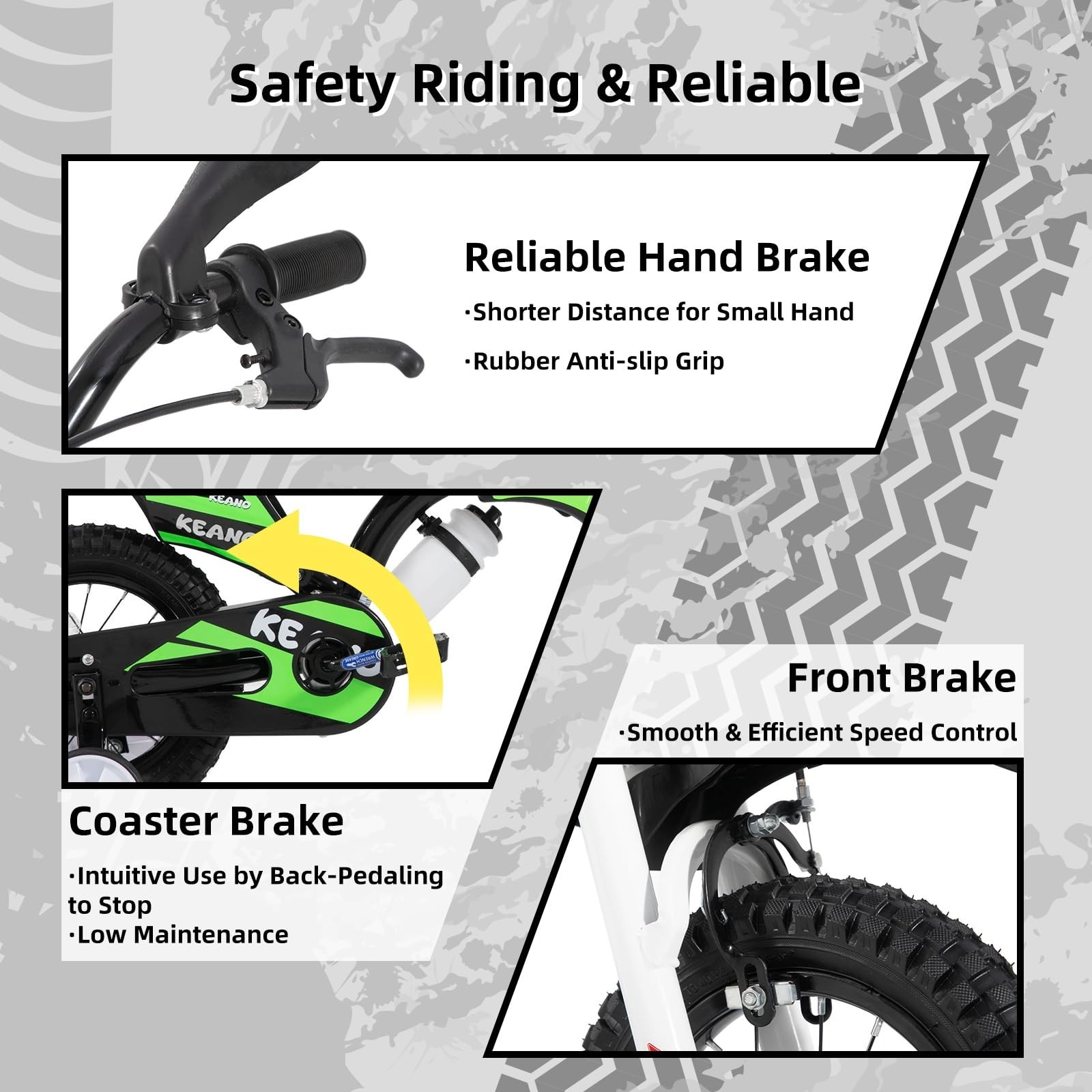 KEANO Motocross Style Kids Bike for Boys Girls Ages 3-7 Years, 12 & 16 Inch B…