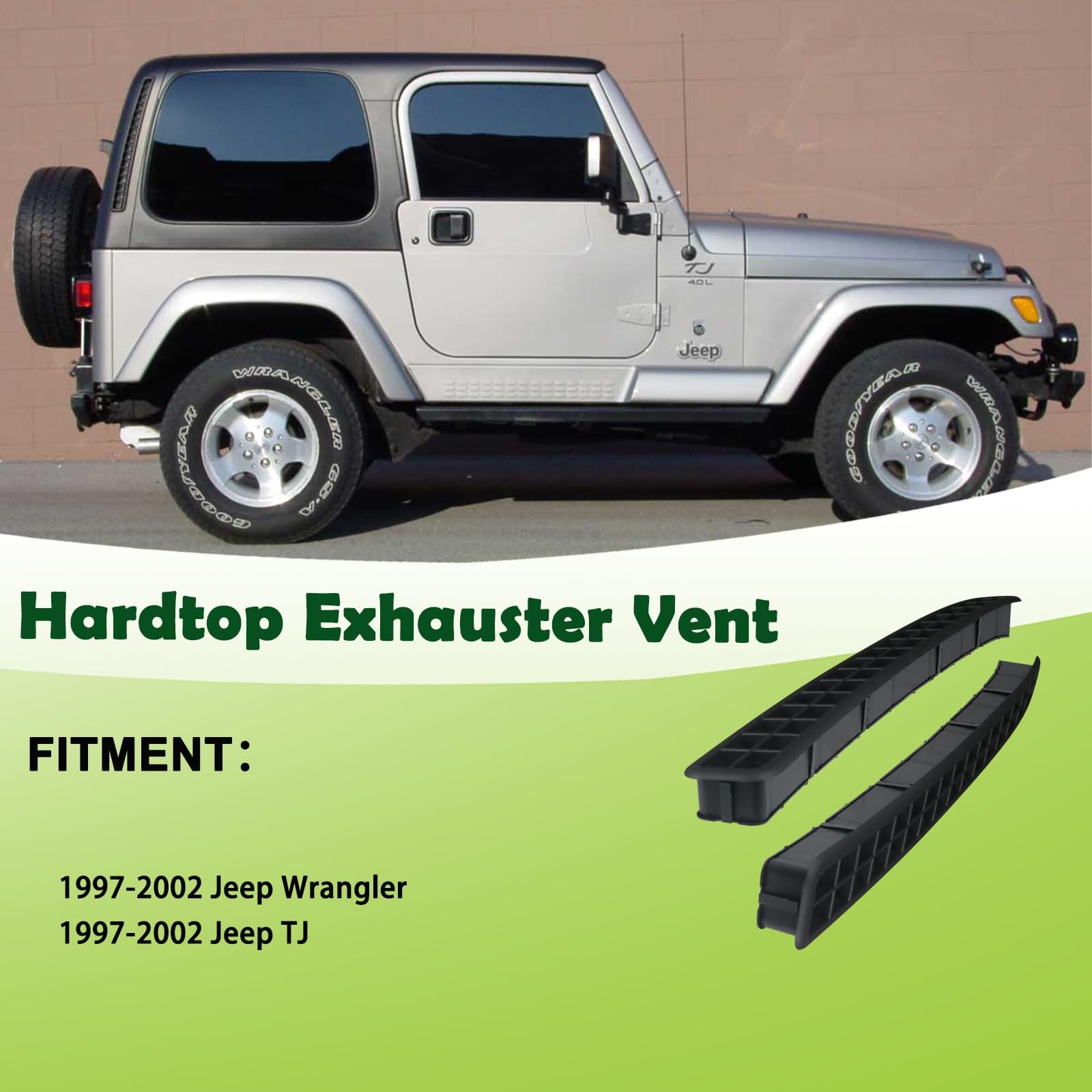 Hard Top Exhauster Vent Grille Pair Left & Right 1997-2002 Jeep Wrangler TJ