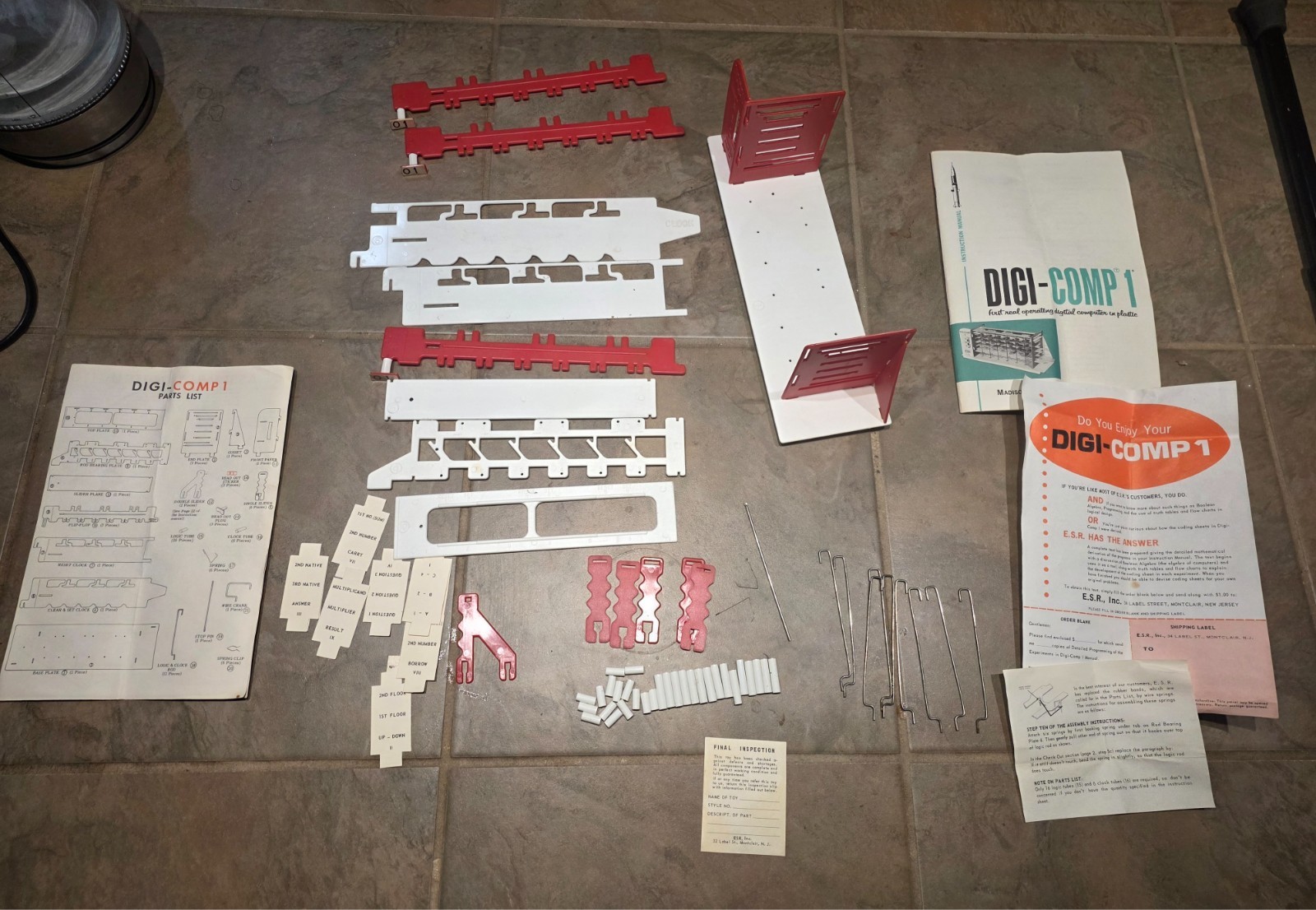 ESR Digi-Comp 1 Binary Computer Kit Original Box Manuals STEM Early Computing