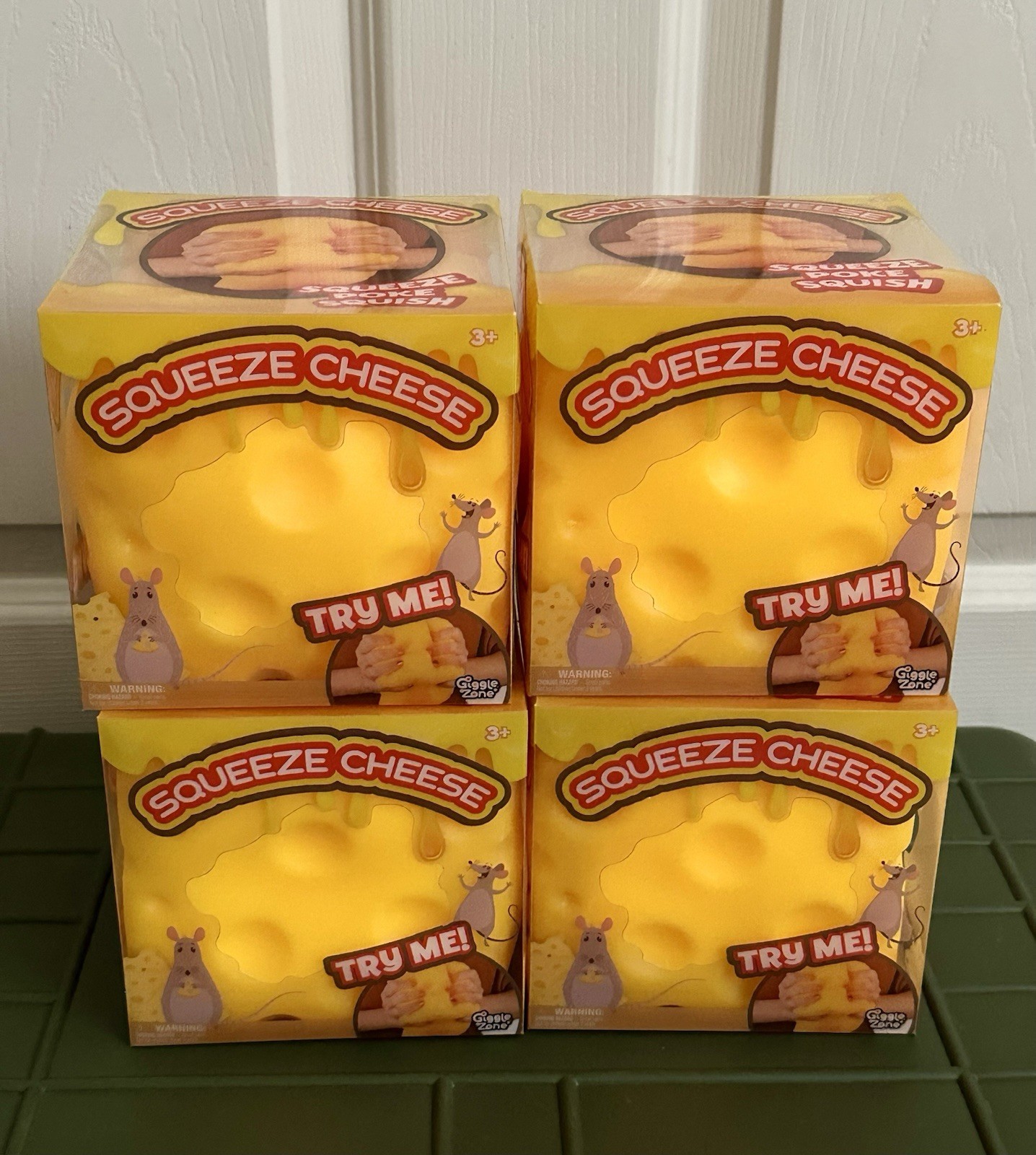 LOT OF 4 Giggle Zone Squeeze Cheese Extra Large Squishy Blocks Brand New In Box