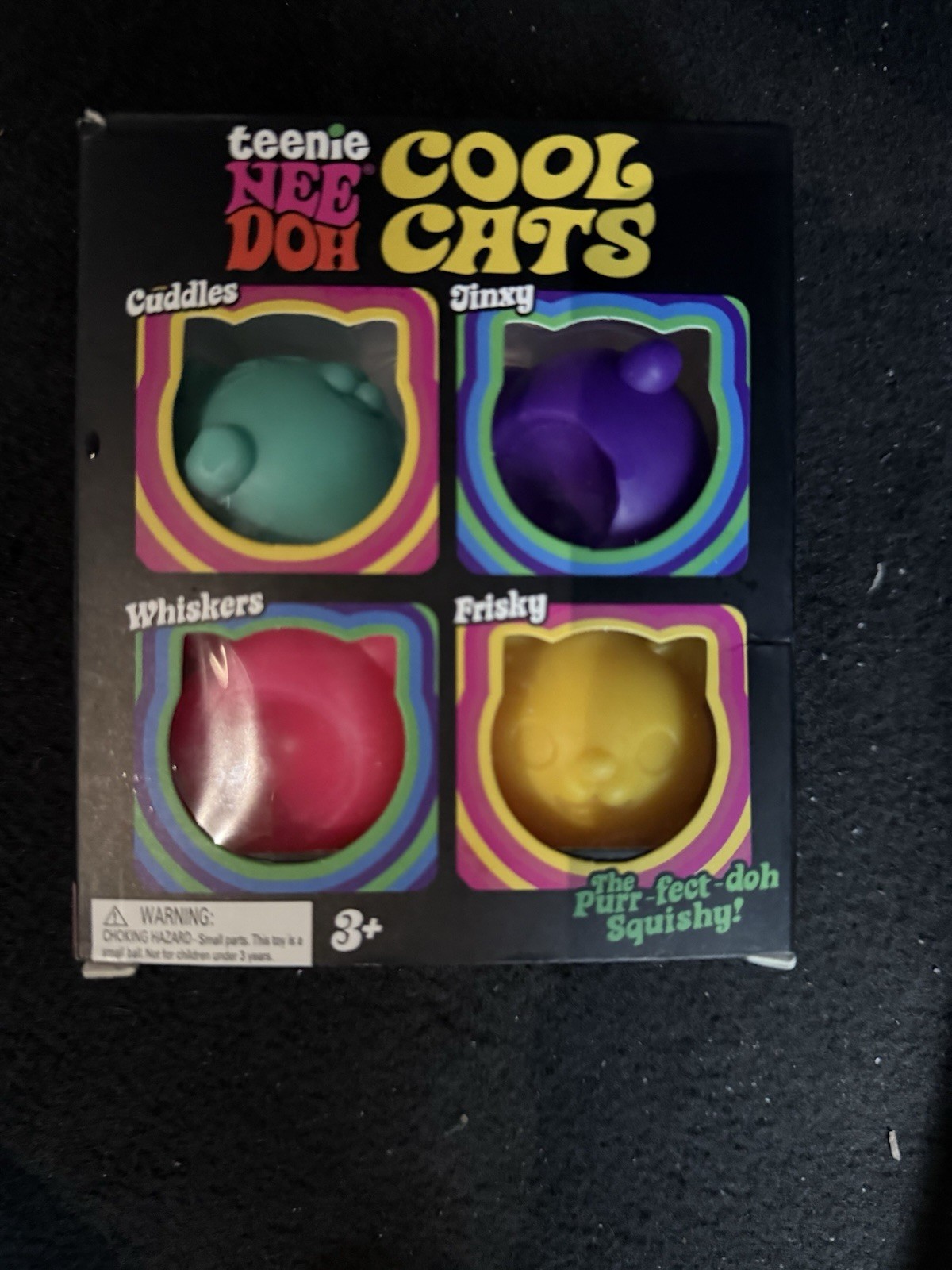 Teenie Nee Doh Cool Cats Squishy Squeeze Toy Set 4-Pack Multicolor Ages 4-7