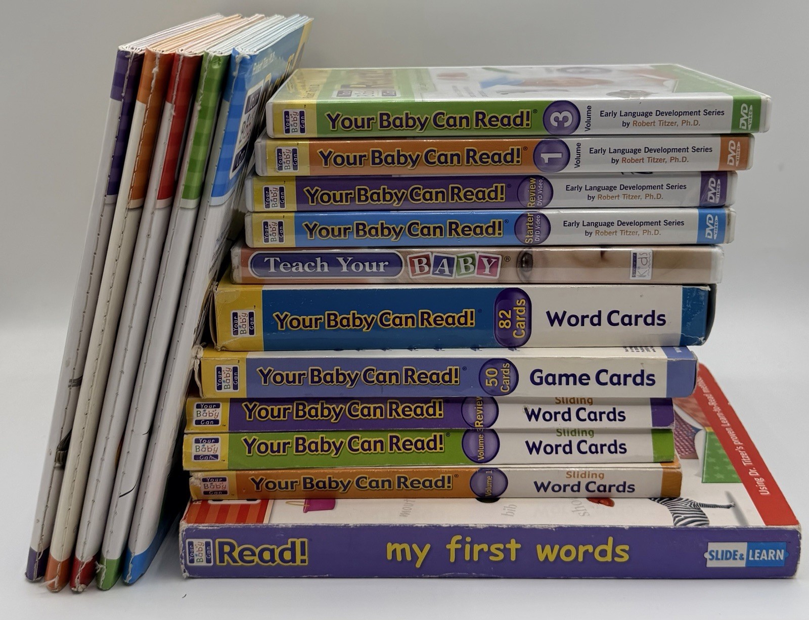Your Baby Can Read Learn Set / DVDs Books Cards Bundle Lot of 16