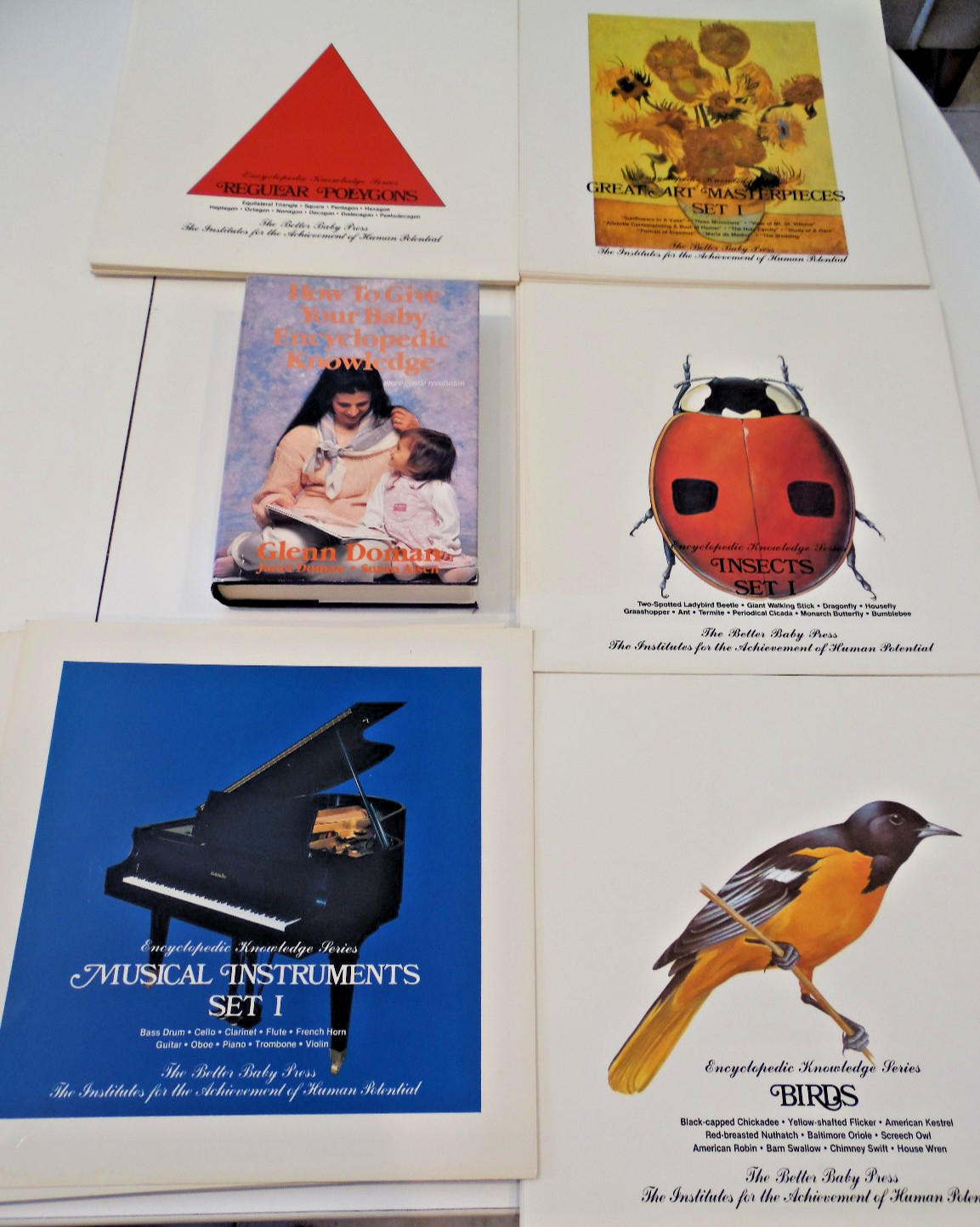 How To Teach Your Baby MATH READING KNOWLEDGE PHYSICALLY Glenn Doman Books Cards