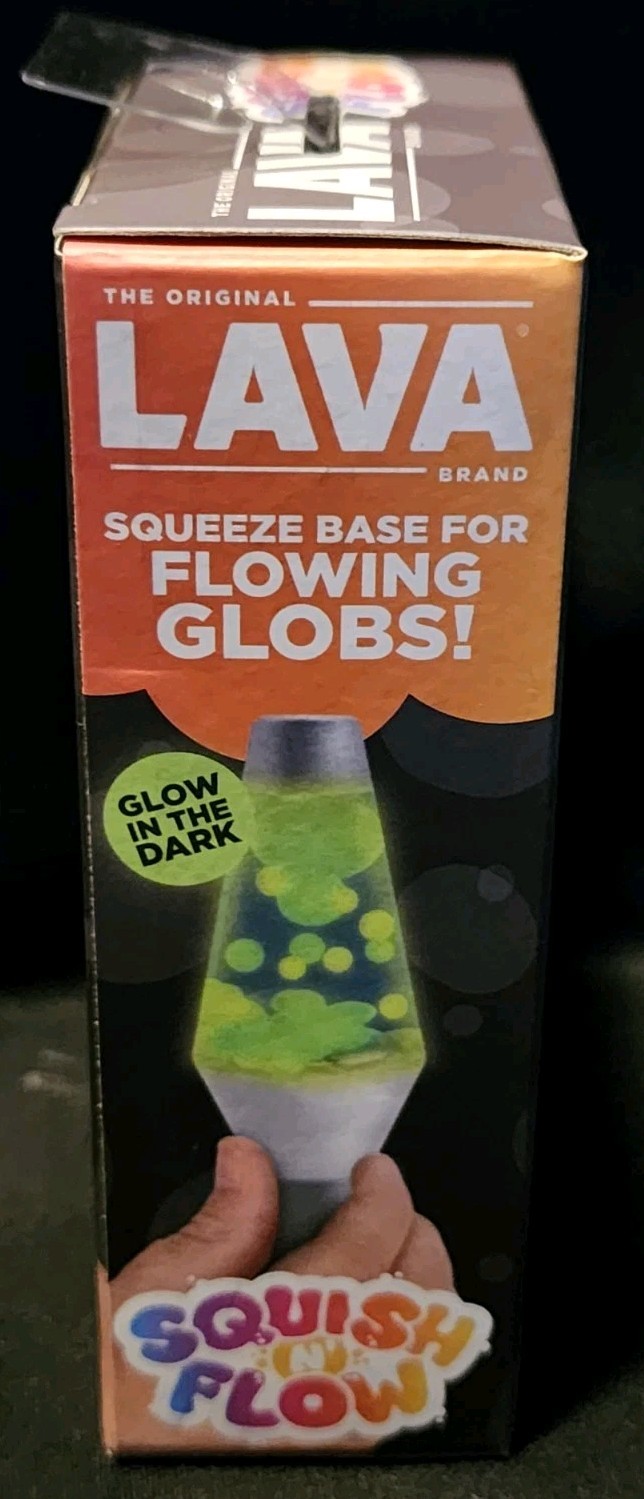 Schylling Lava Squish N Flow Squishy NeeDoh Glow In The Dark Blue Lamp Rare New