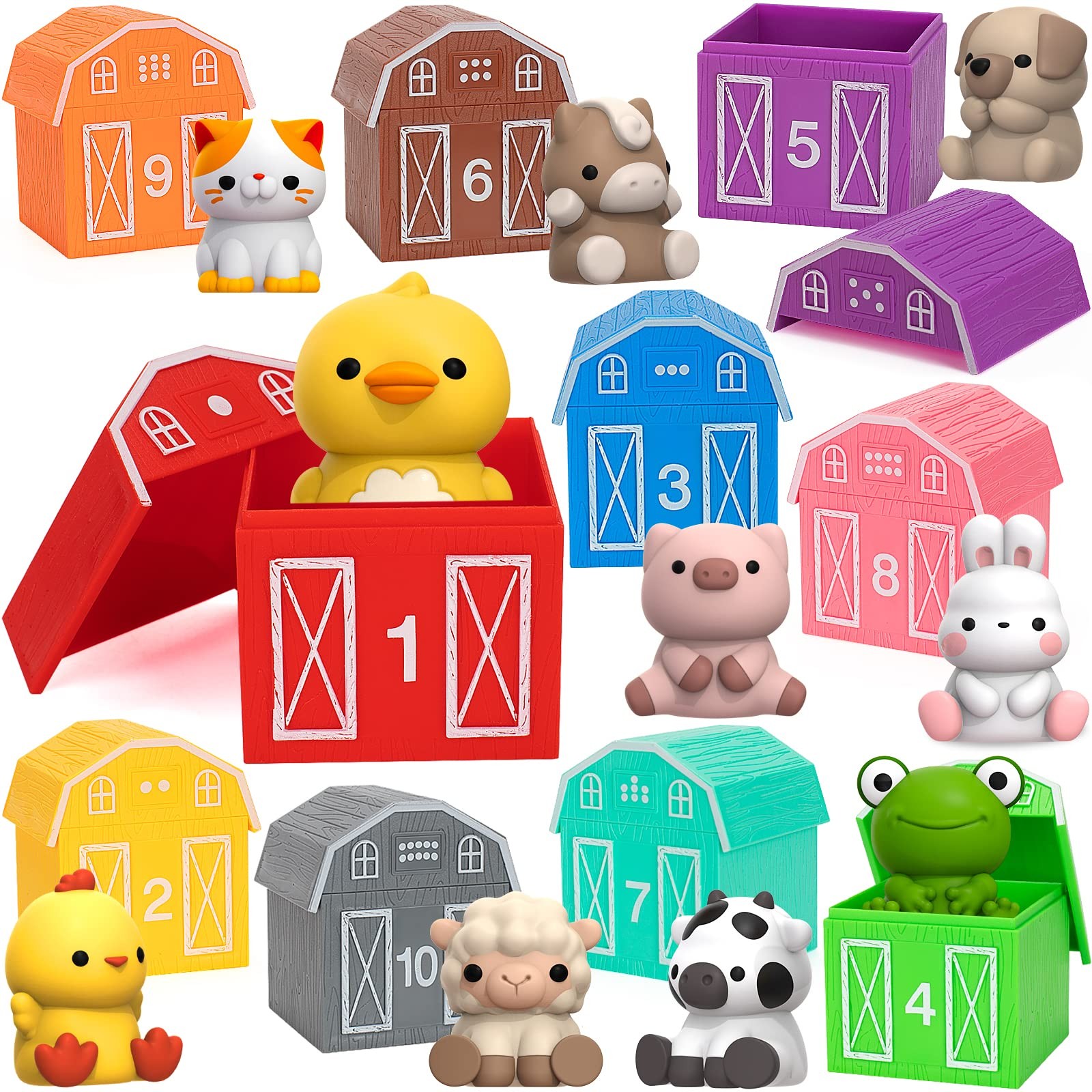 KMUYSL Toys for 1,2,3 Year Old Boys Girls, Farm Animals Medium, Multi-color