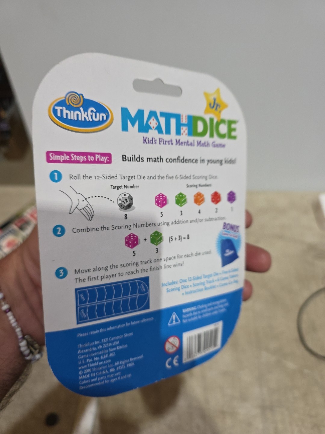 Thinkfun Jr. Math Dice Game Kids First Mental Math Game Ages 6+ Educational Game
