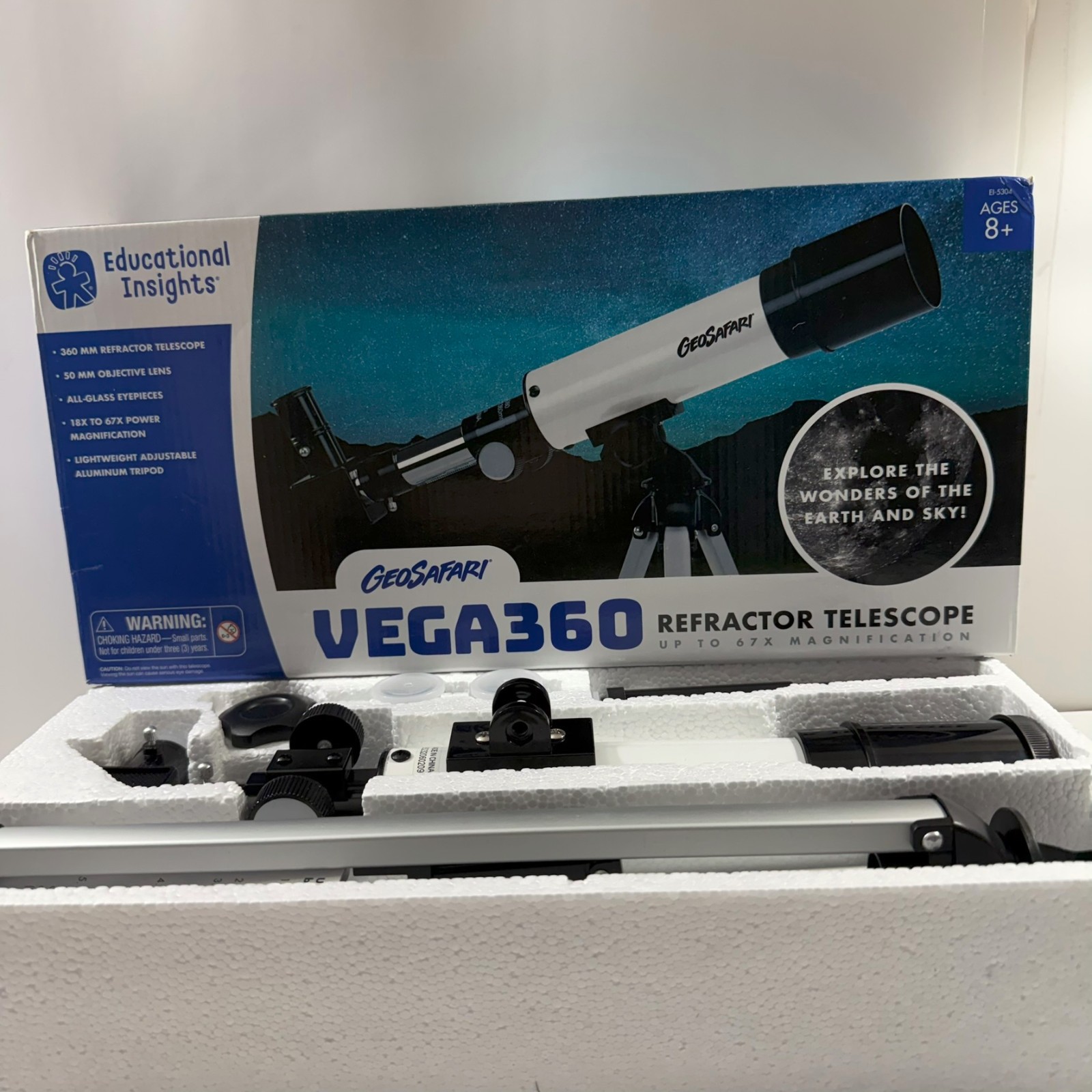 GeoSafari Vega360 Refractor Telescope Science Kids Teens STEM Homeschool 67X Mag
