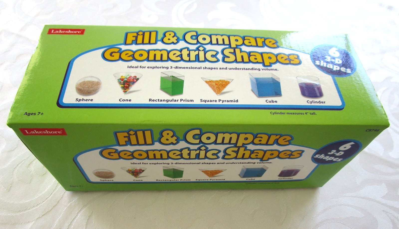 Lakeshore Learning FILL & COMPARE GEOMETRIC SHAPES, 6 3-D SHAPES, AGES 7+