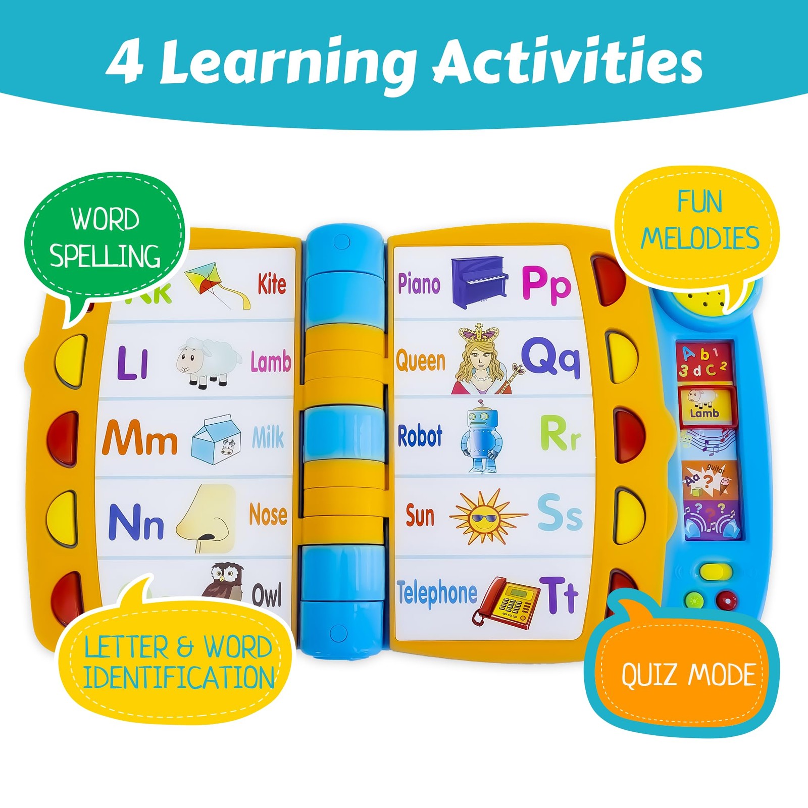 Talking Activity Book for 2 Years Old Up – Sound Book with 5 Learning Activi…