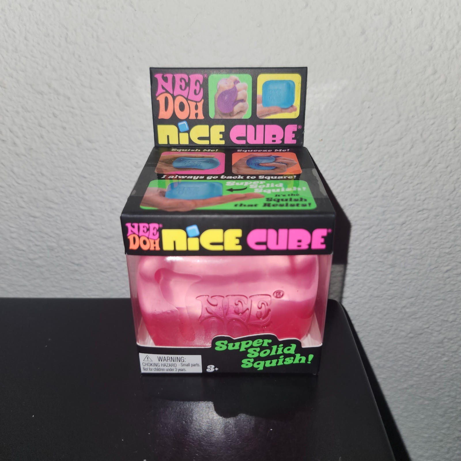 Schylling NeeDoh Nice Cube Super Solid Squish Pink Toy, FAST SHIPPING!