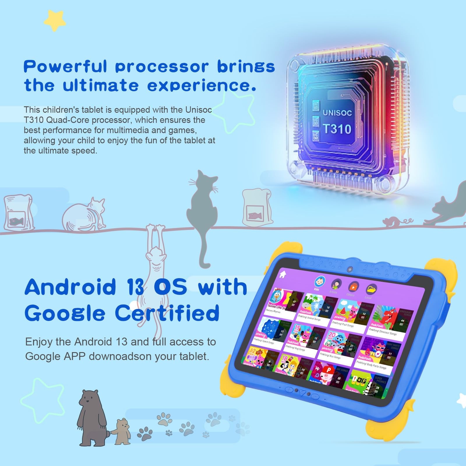 C idea Android 13 Kids Tablet,10.1 inchTablet for Kids,Children Tablet 4GB RA…